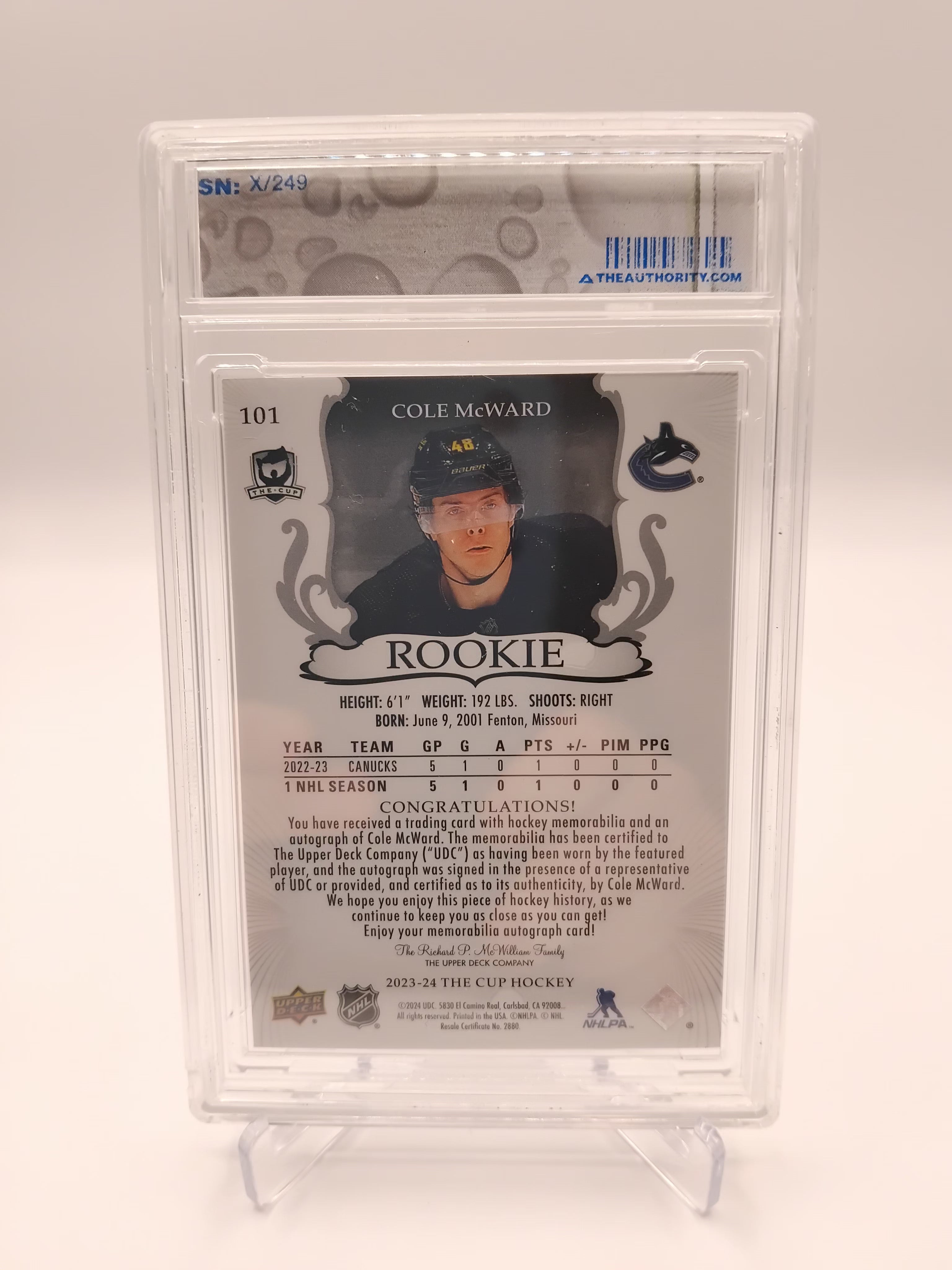 2023-24 The Cup Cole McWard RPA 051/249 Encased
