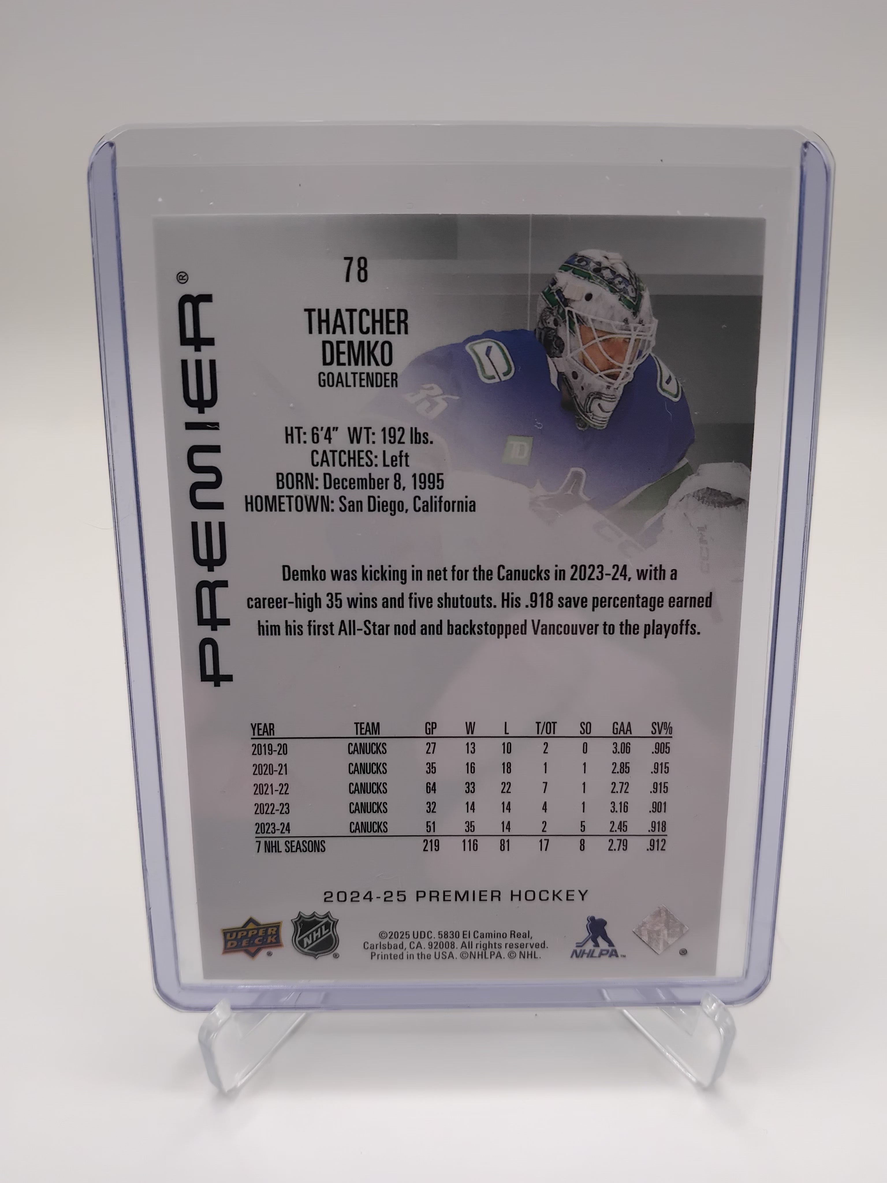 2024-25 Premier Thatcher Demko 022/299
