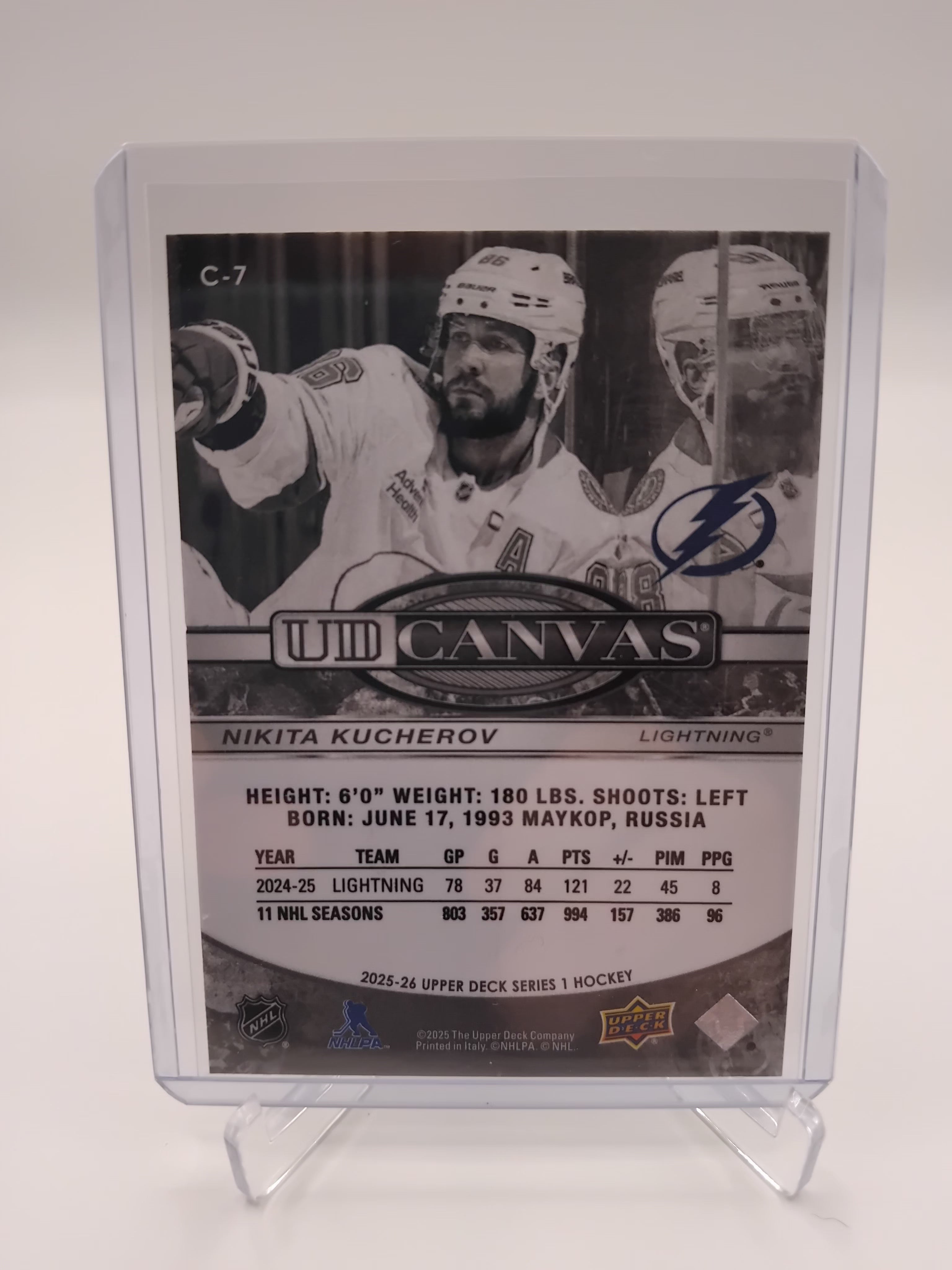 2025-26 Series 1 Nikita Kucherov UD Canvas Black and White