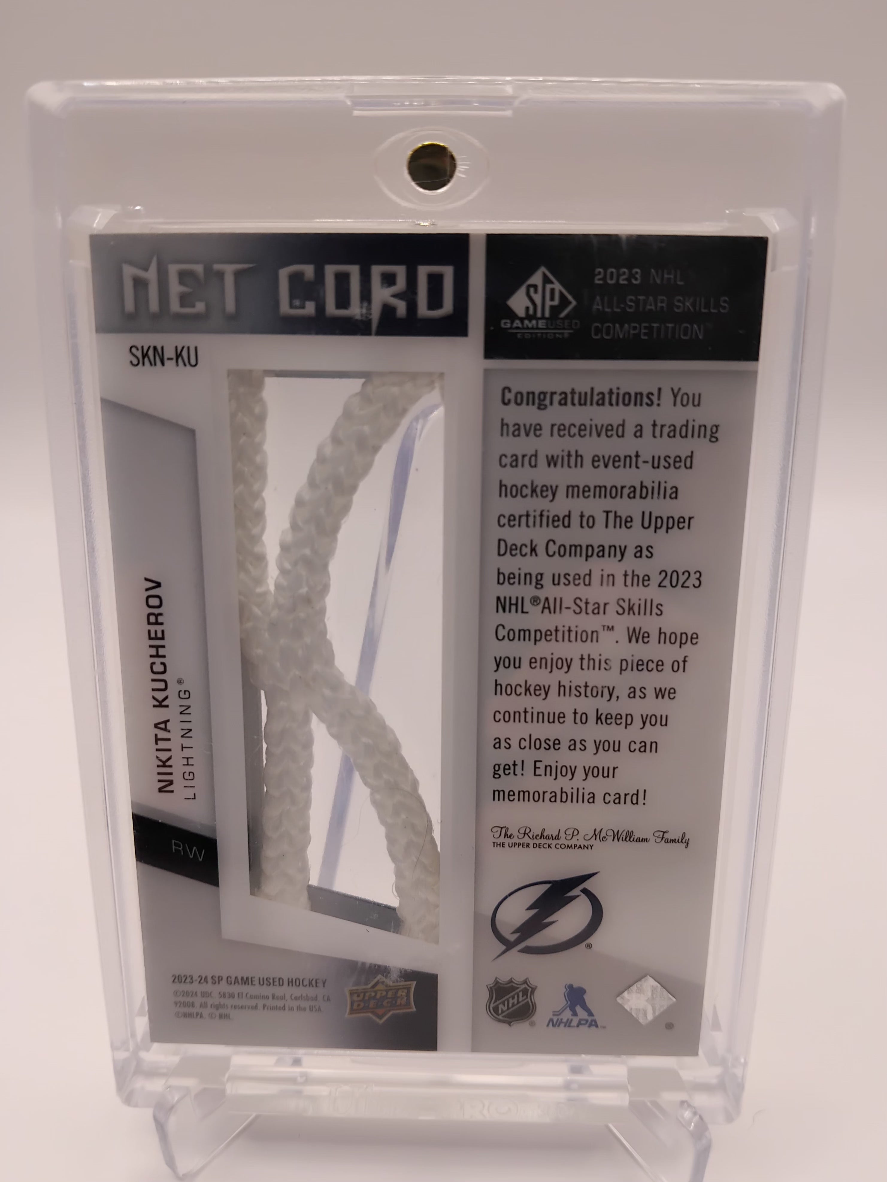 2023-24 SP Game Used Nikita Kucherov Net Cord 05/35