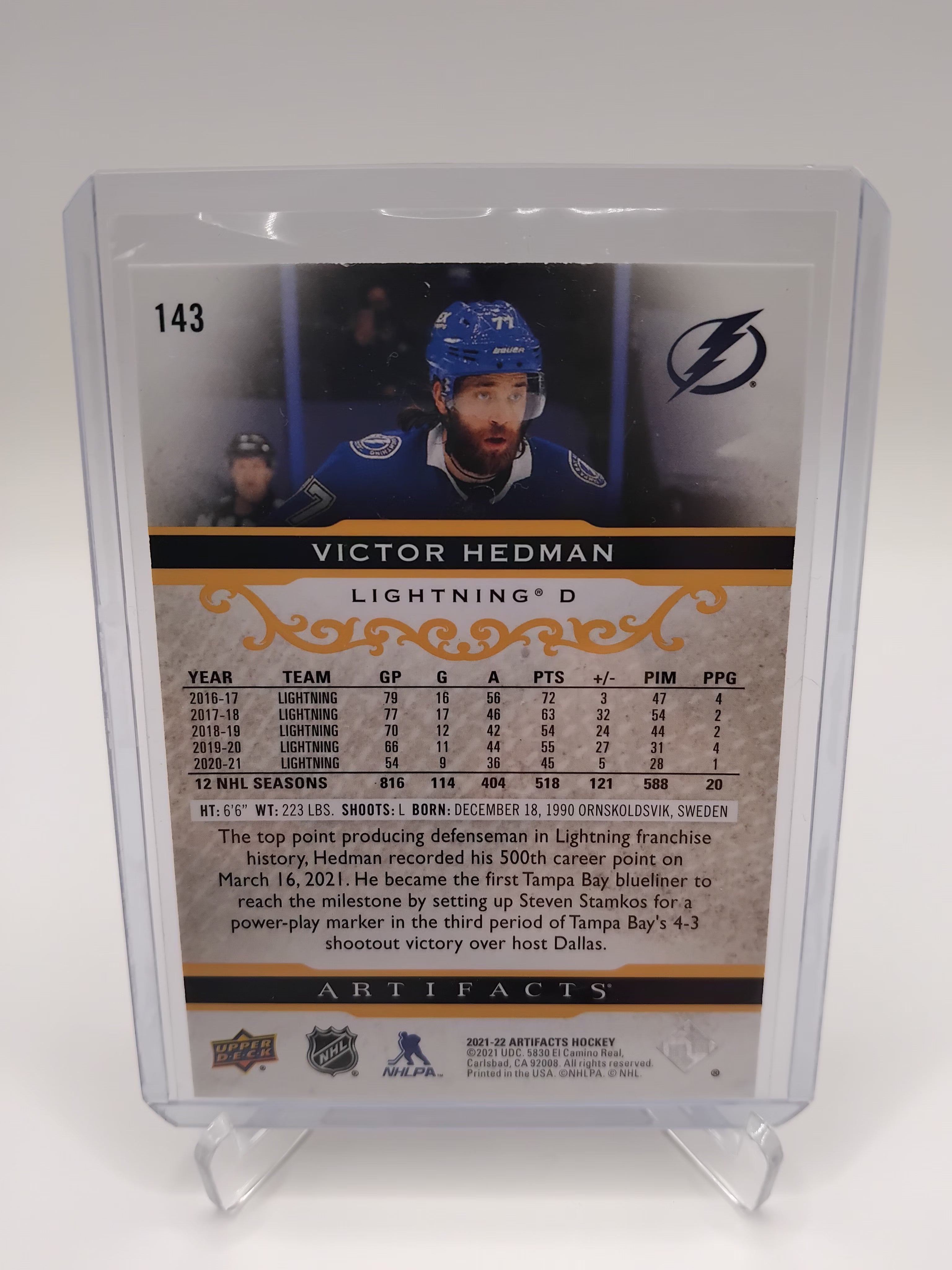 2021-22 Artifacts Victor Hedman 02/75