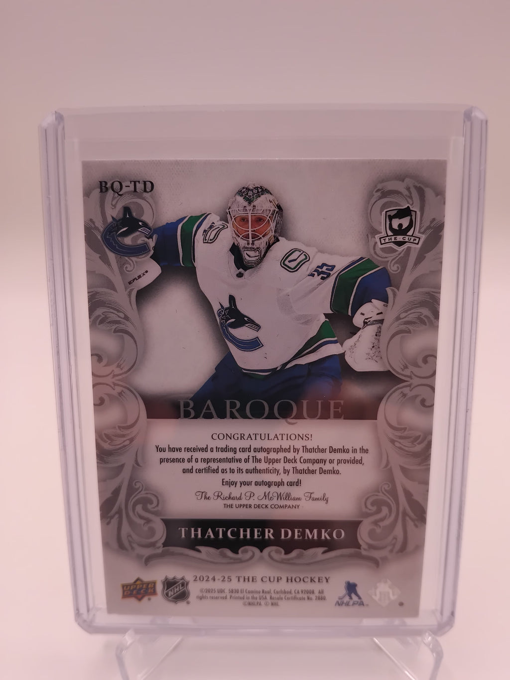 2024-25 The Cup Thatcher Demko Baroque Auto 65/99