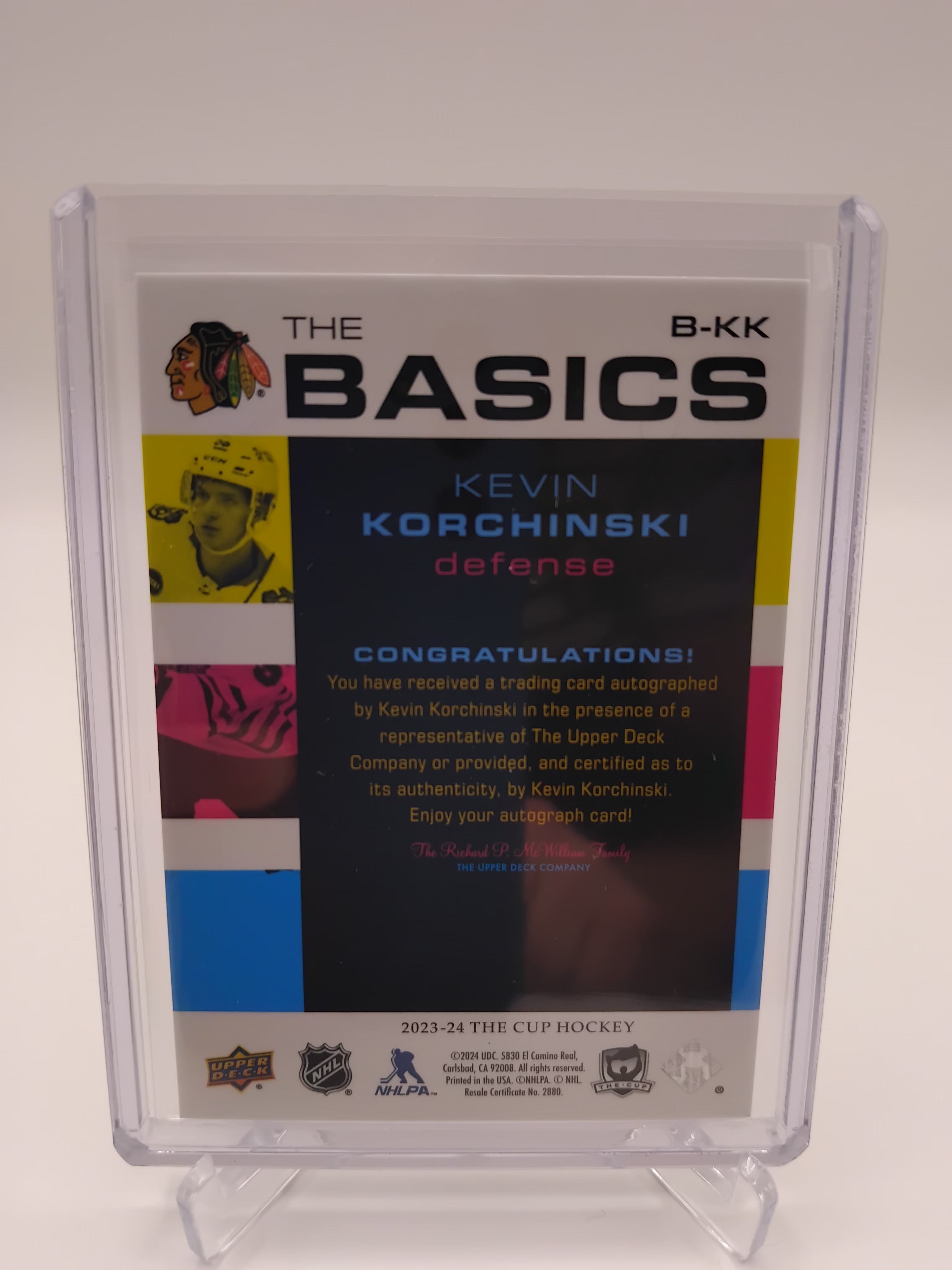 2023-24 The Cup Kevin Korchinski The Basics Auto