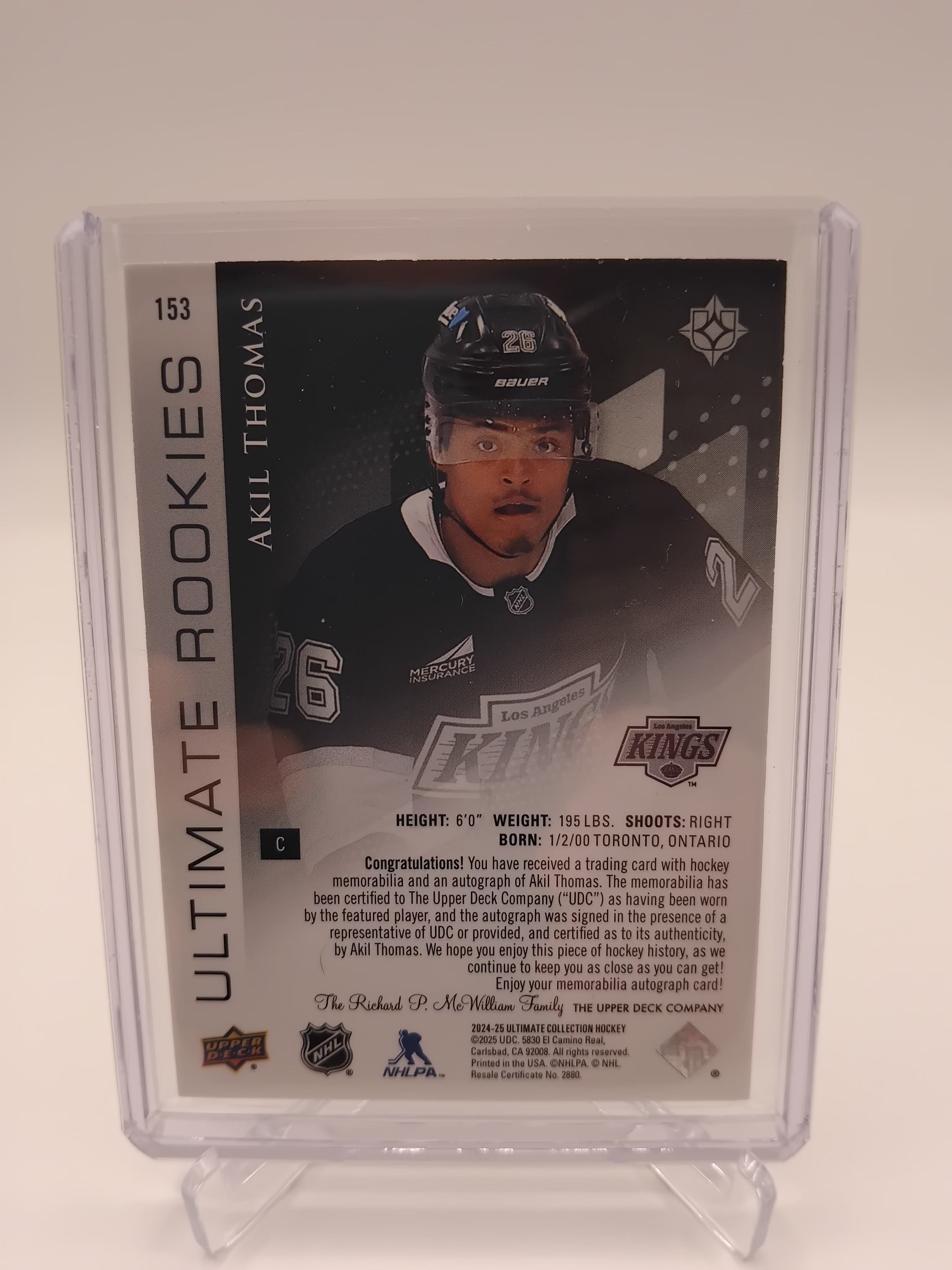 2024-25 Ultimate Collection AKil Thomas Patch Auto 43/99