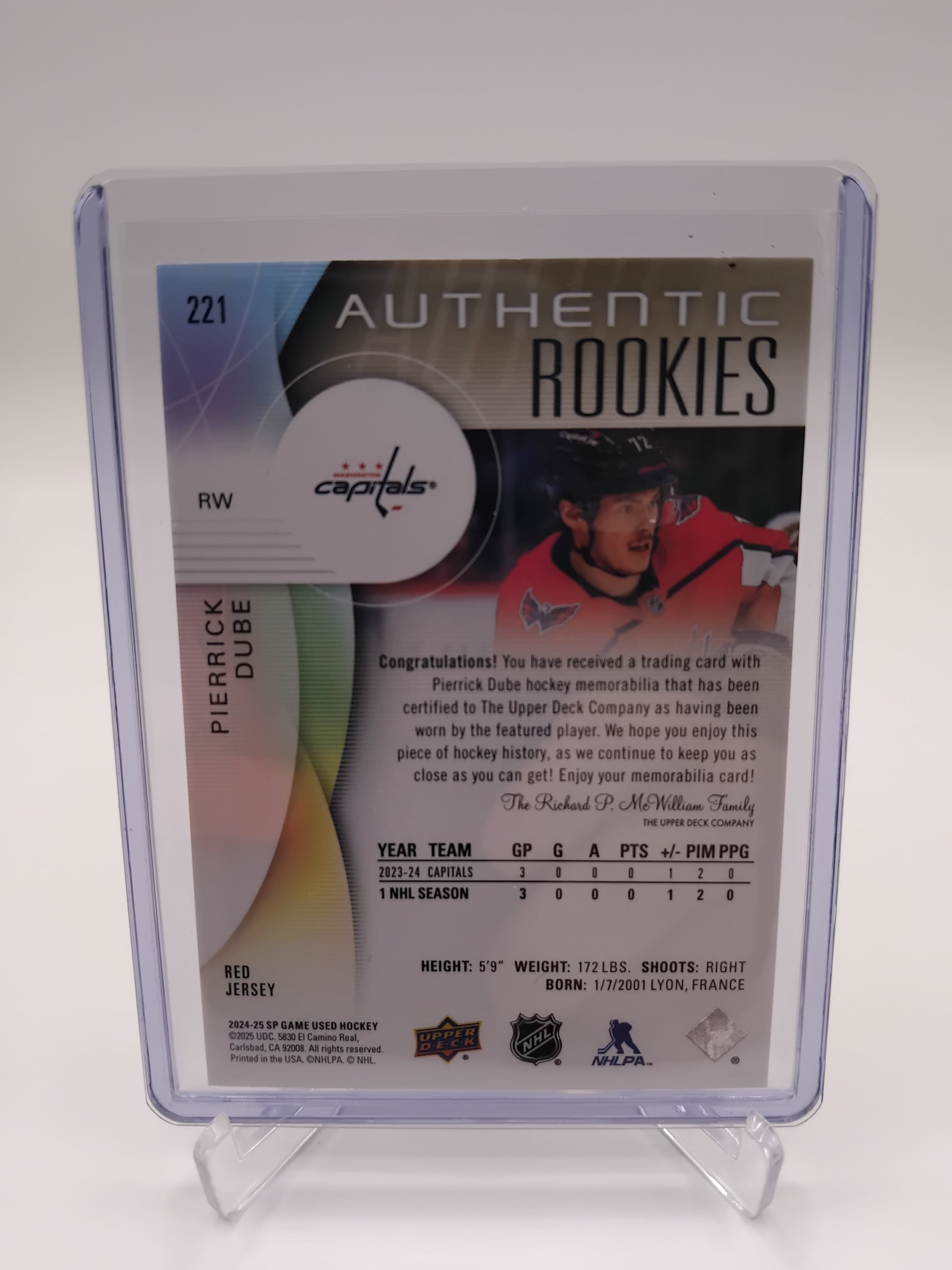 2024-25 SP Game Used Pierrick Dube Jersey