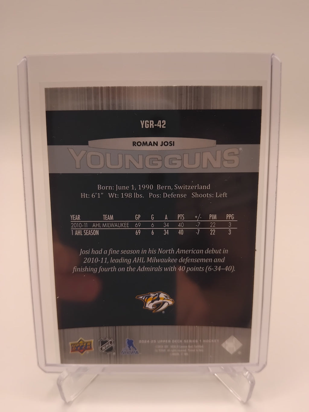 2024-25 Series 1 Roman Josi Young Guns Tribute
