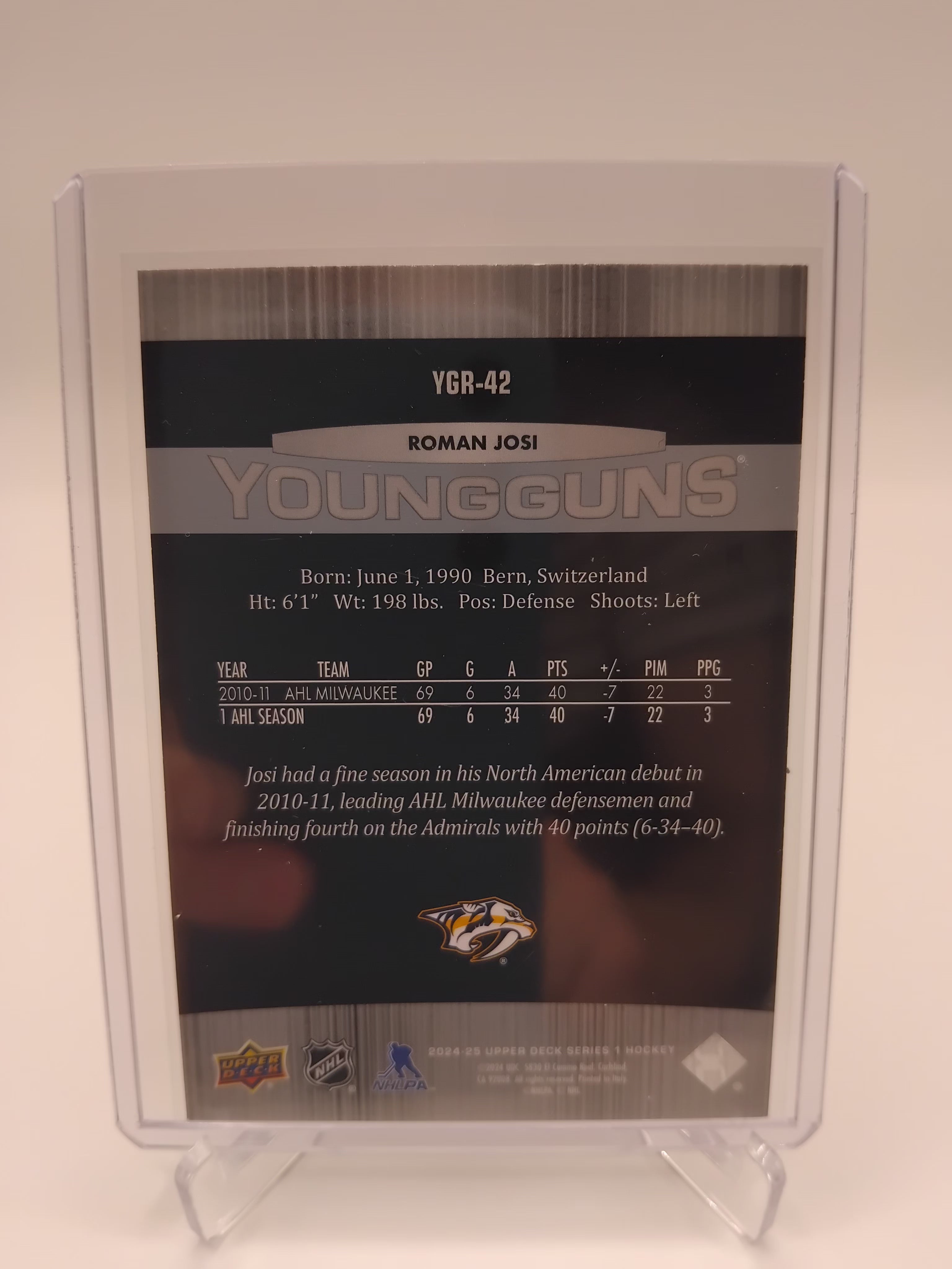 2024-25 Series 1 Roman Josi Young Guns Tribute