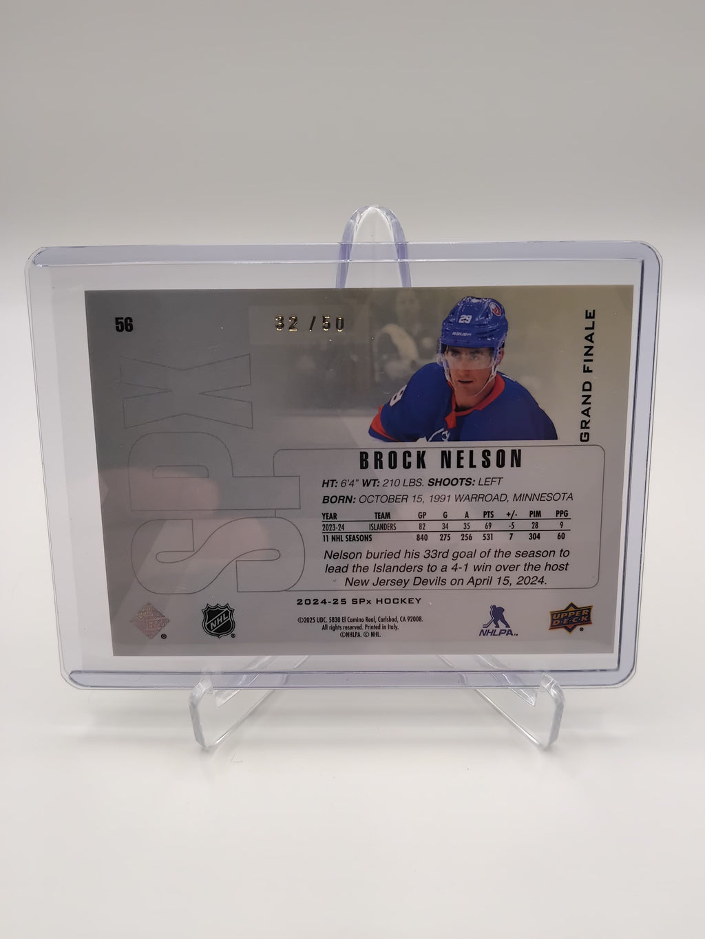 2024-25 SPX Brock Nelson Gold 32/50