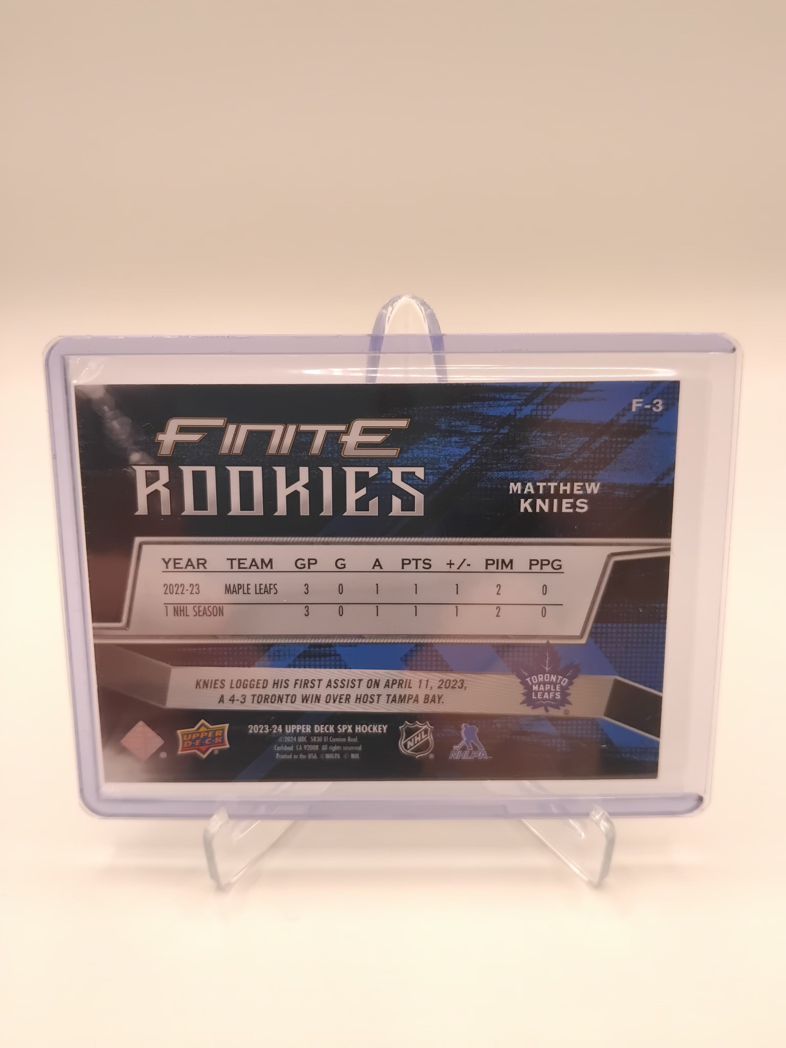 2023-24 SPX Matthew Knies Finite Rookies 042/199