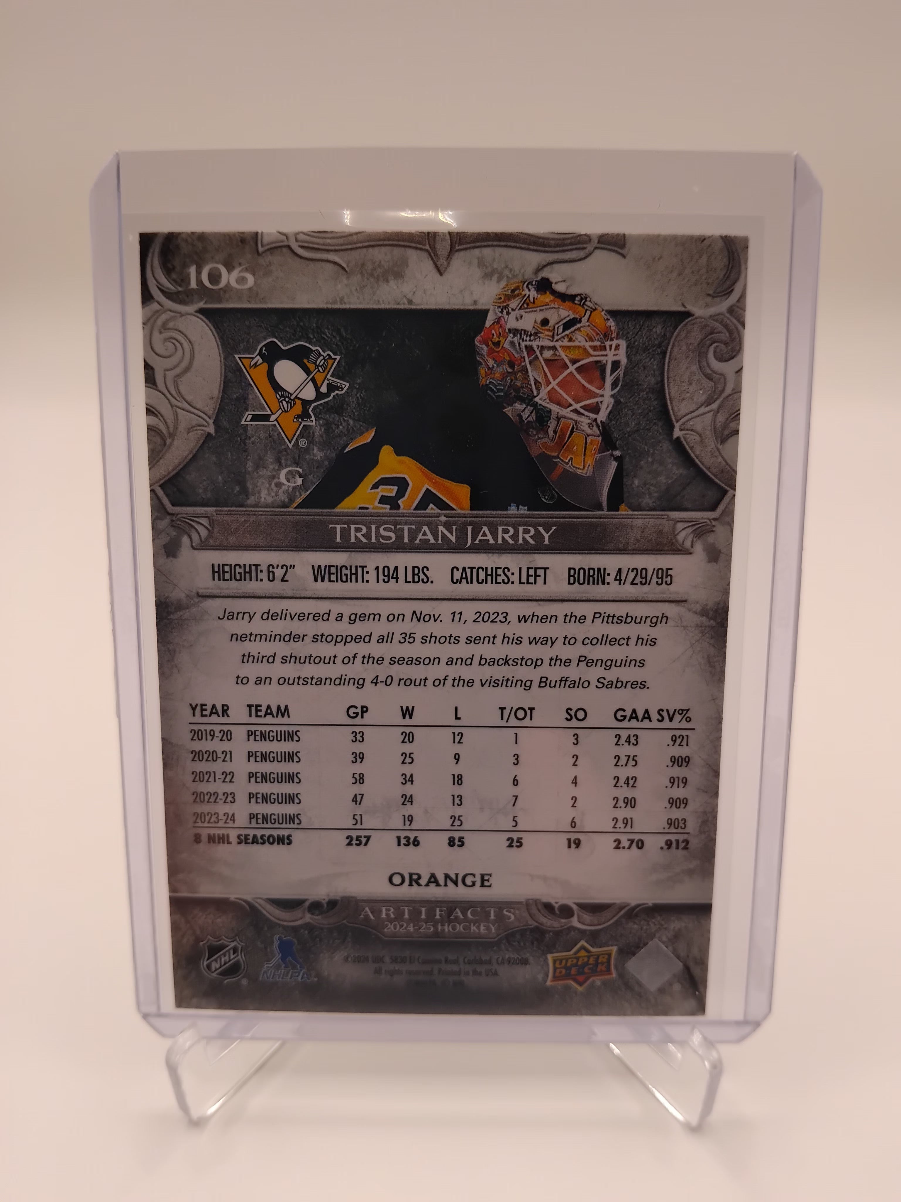 2024-25 Artifacts Tristan Jarry 21/75