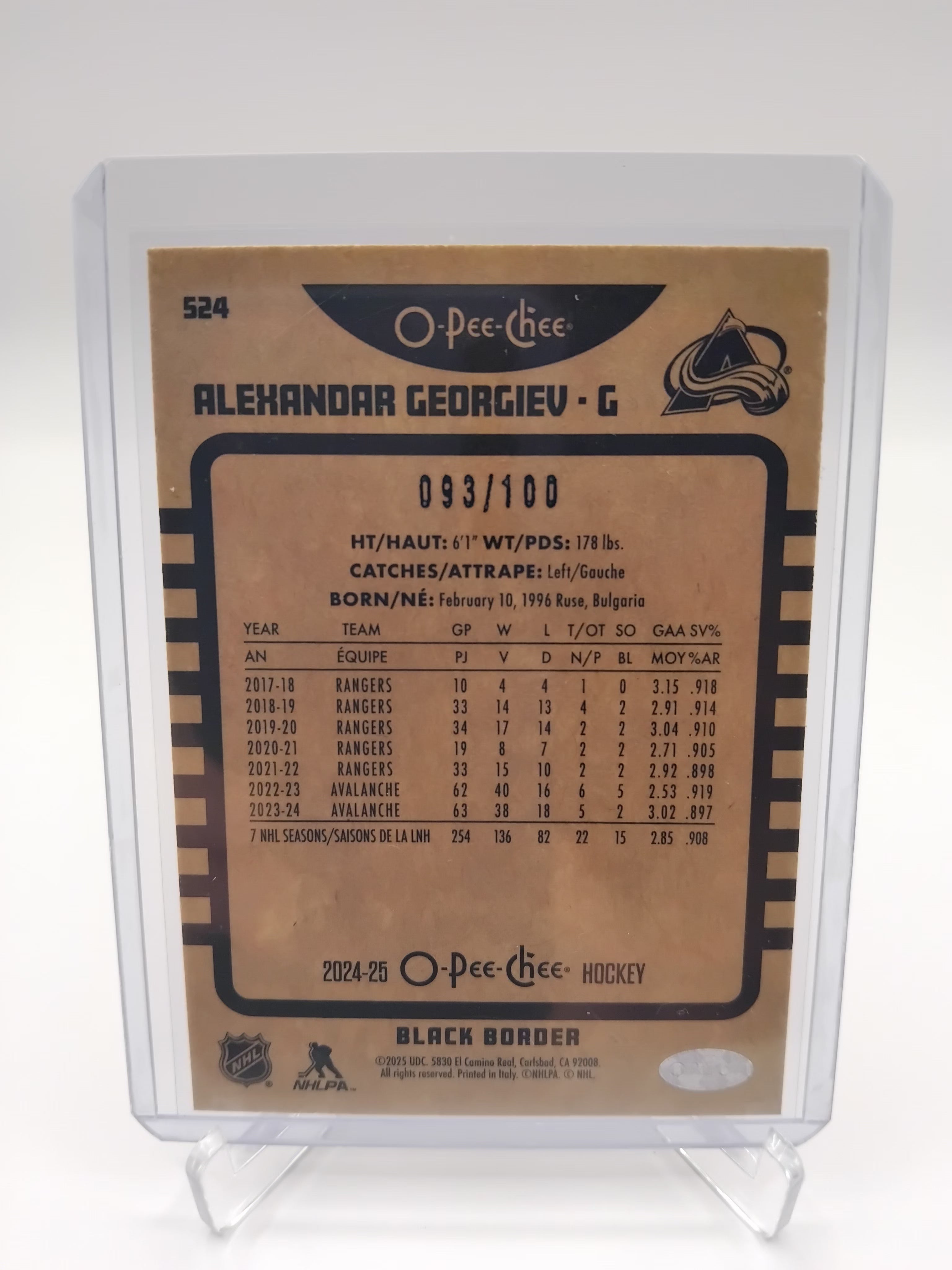 2024-25 OPC Alexandar Georgiev Black 093/100