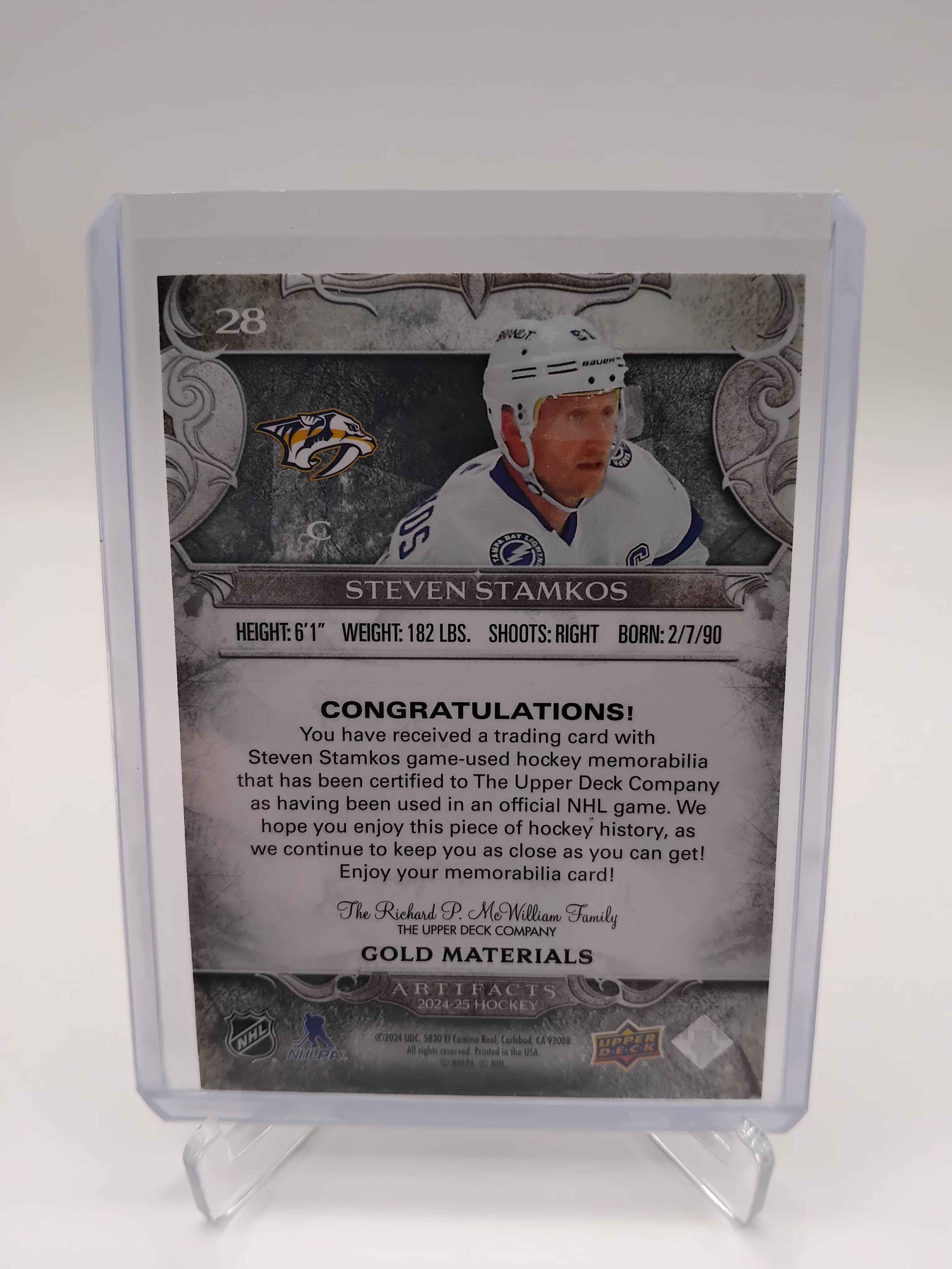 2024-25 Artifacts Steven Stamkos Dual Jersey 028/299