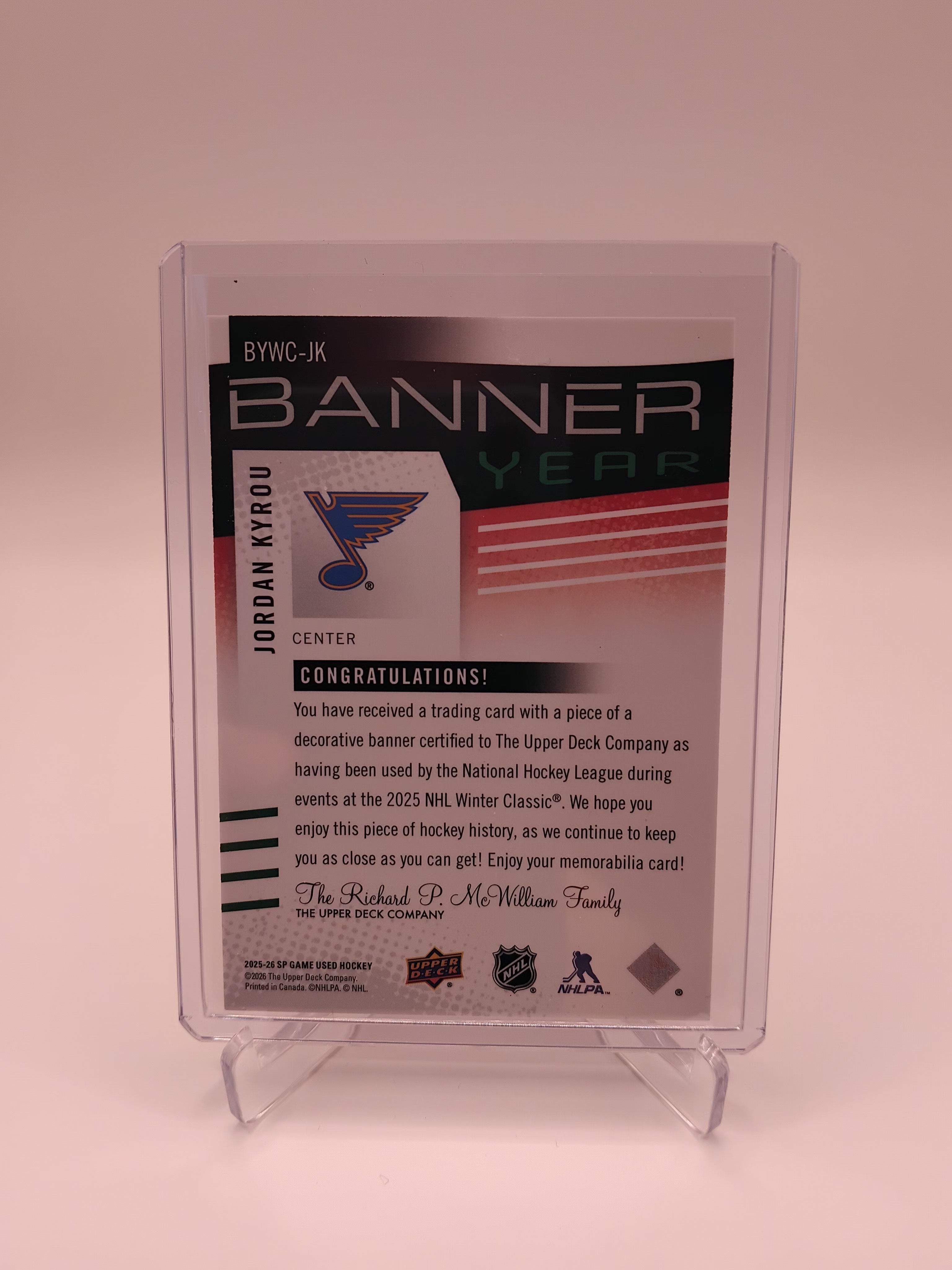 2025-26 SP Game Used Jordan Kyrou Banner Year Relic