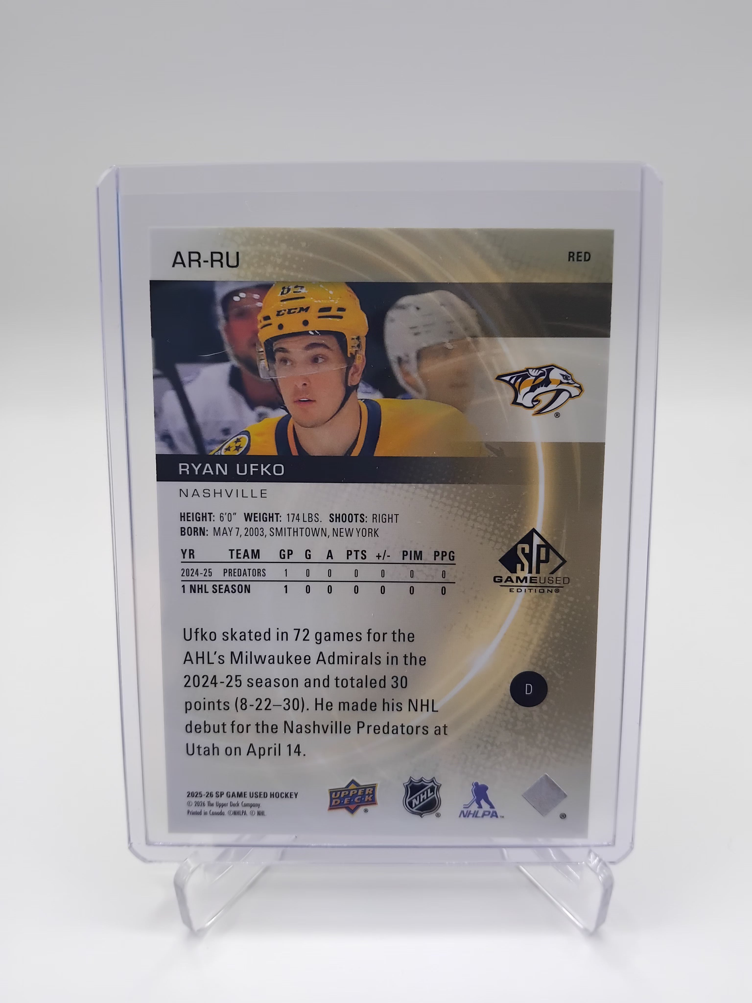 2025-26 SP Game Used Ryan Ufko 135/399