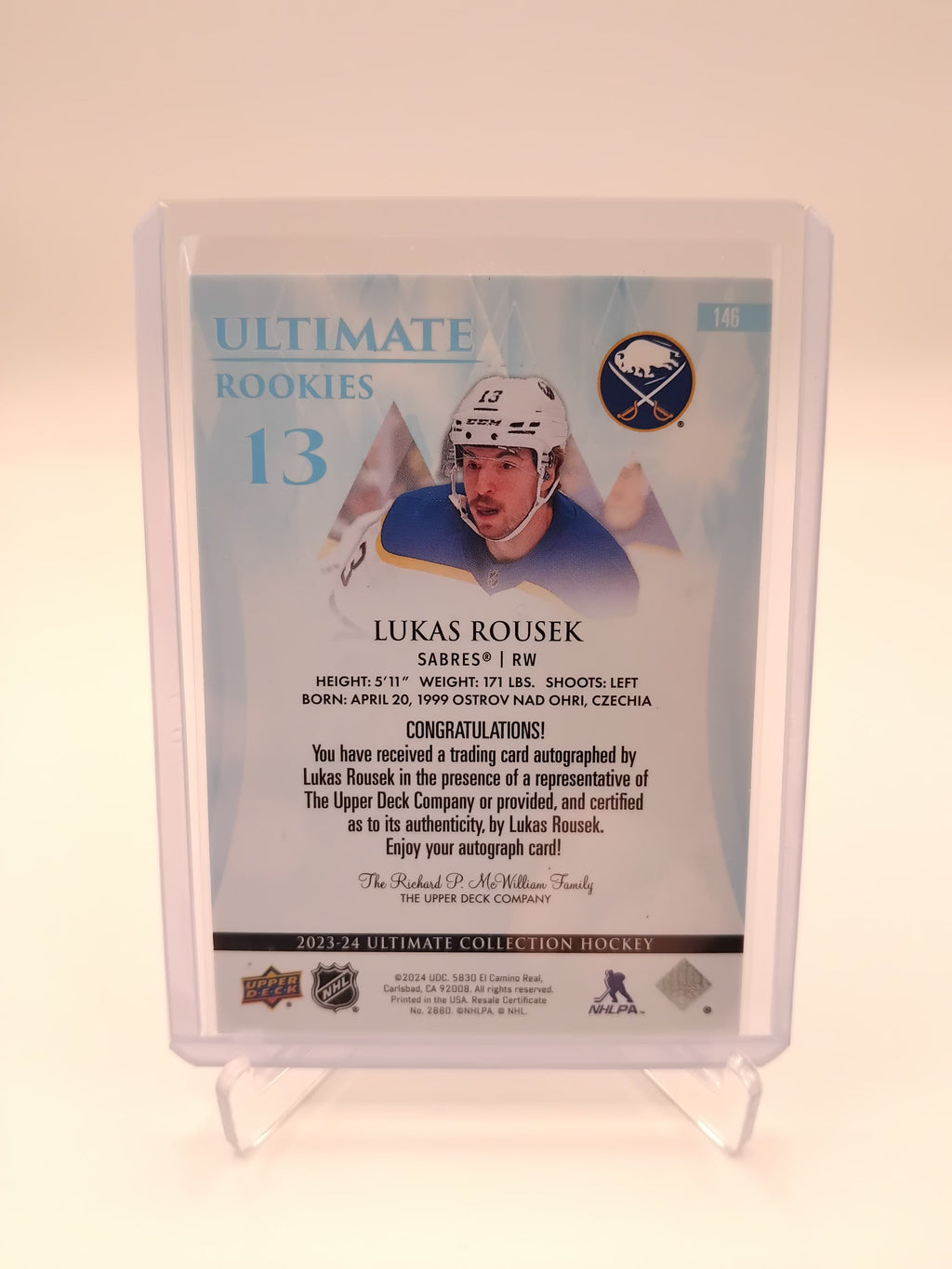 2023-24 Ultimate Collection Lukas Rousek Auto 203/299