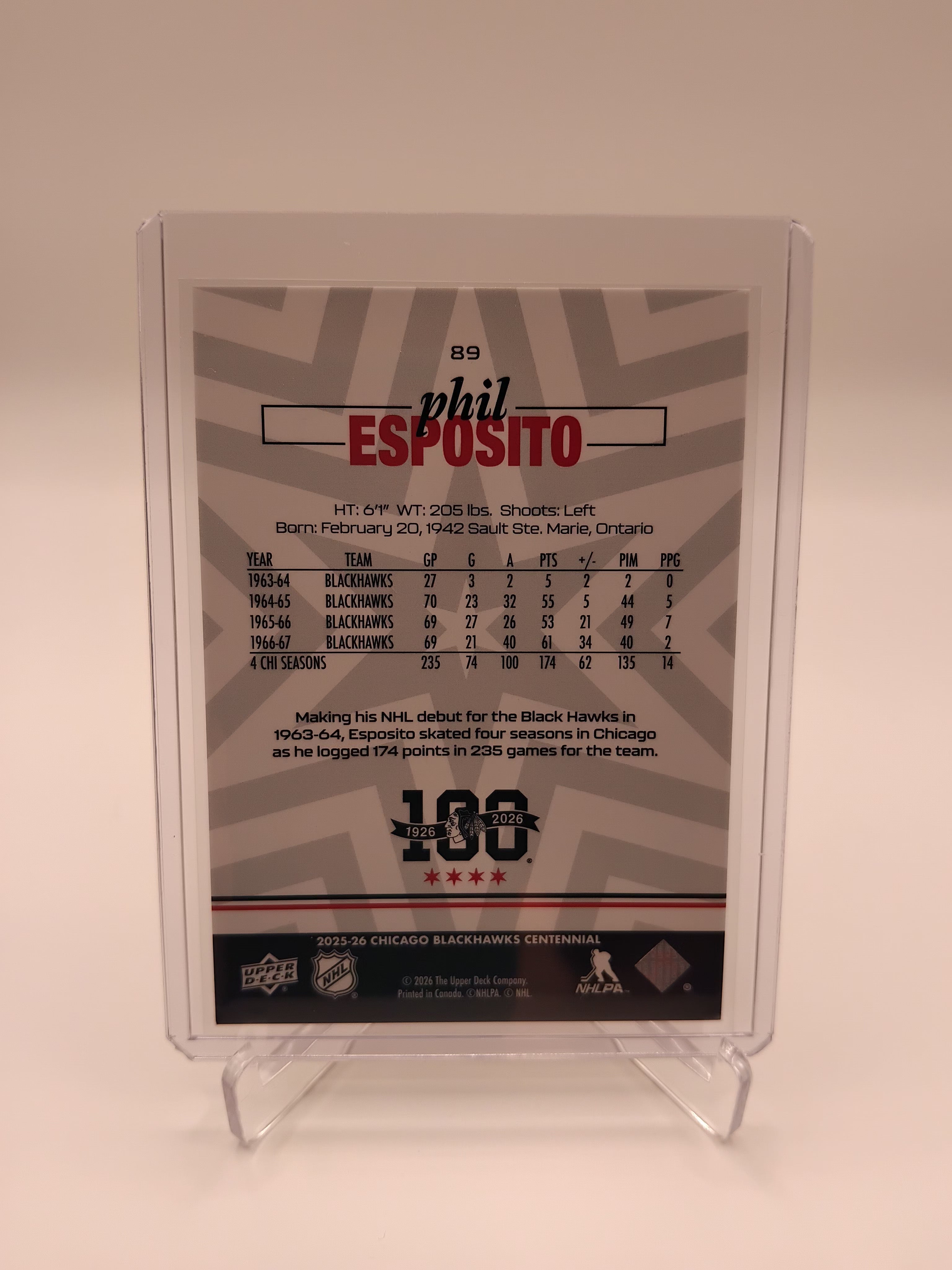 2025-26 Blackhawks Centennial Phil Esposito