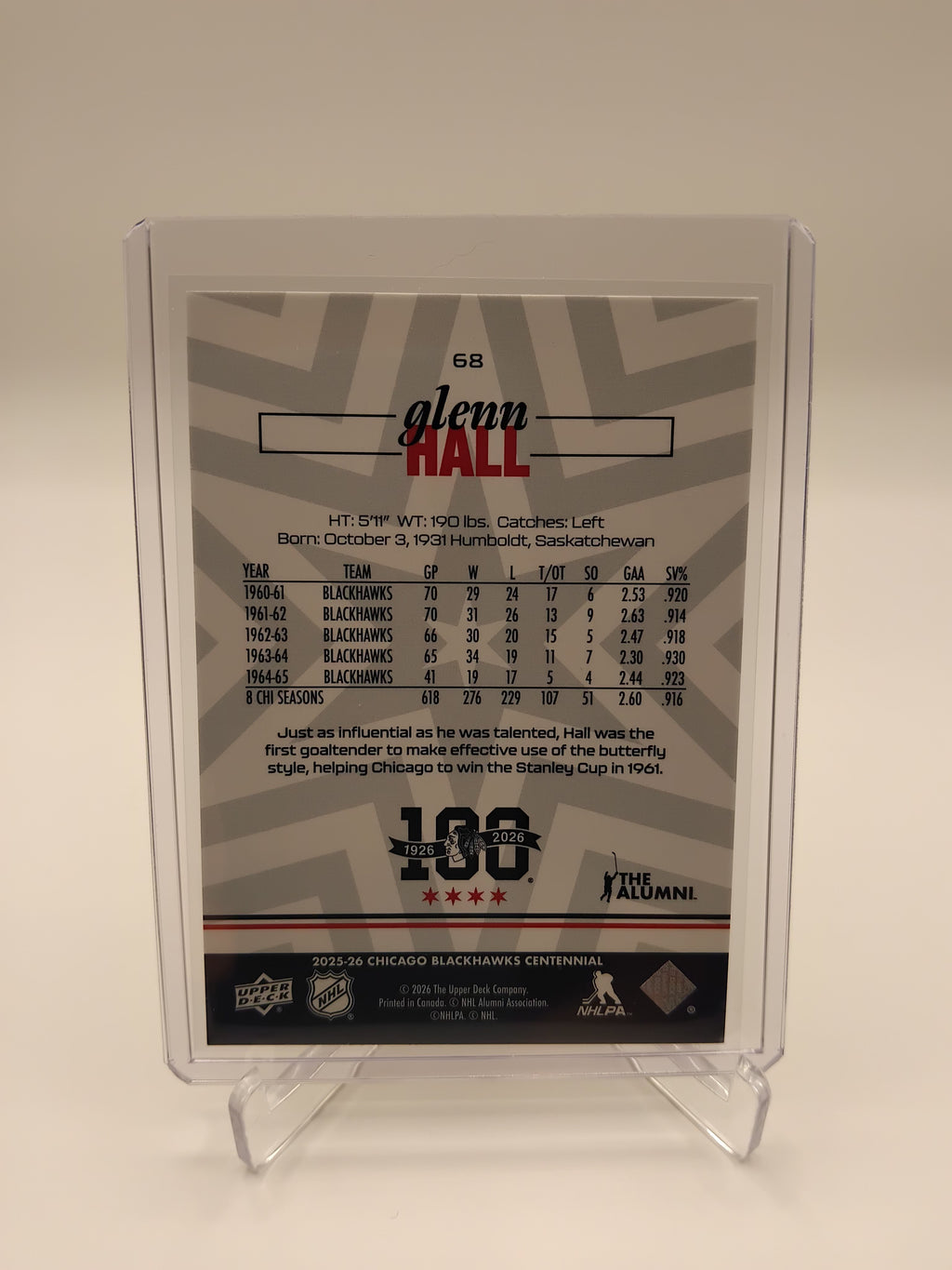 2025-26 Blackhawks Centennial Glenn Hall