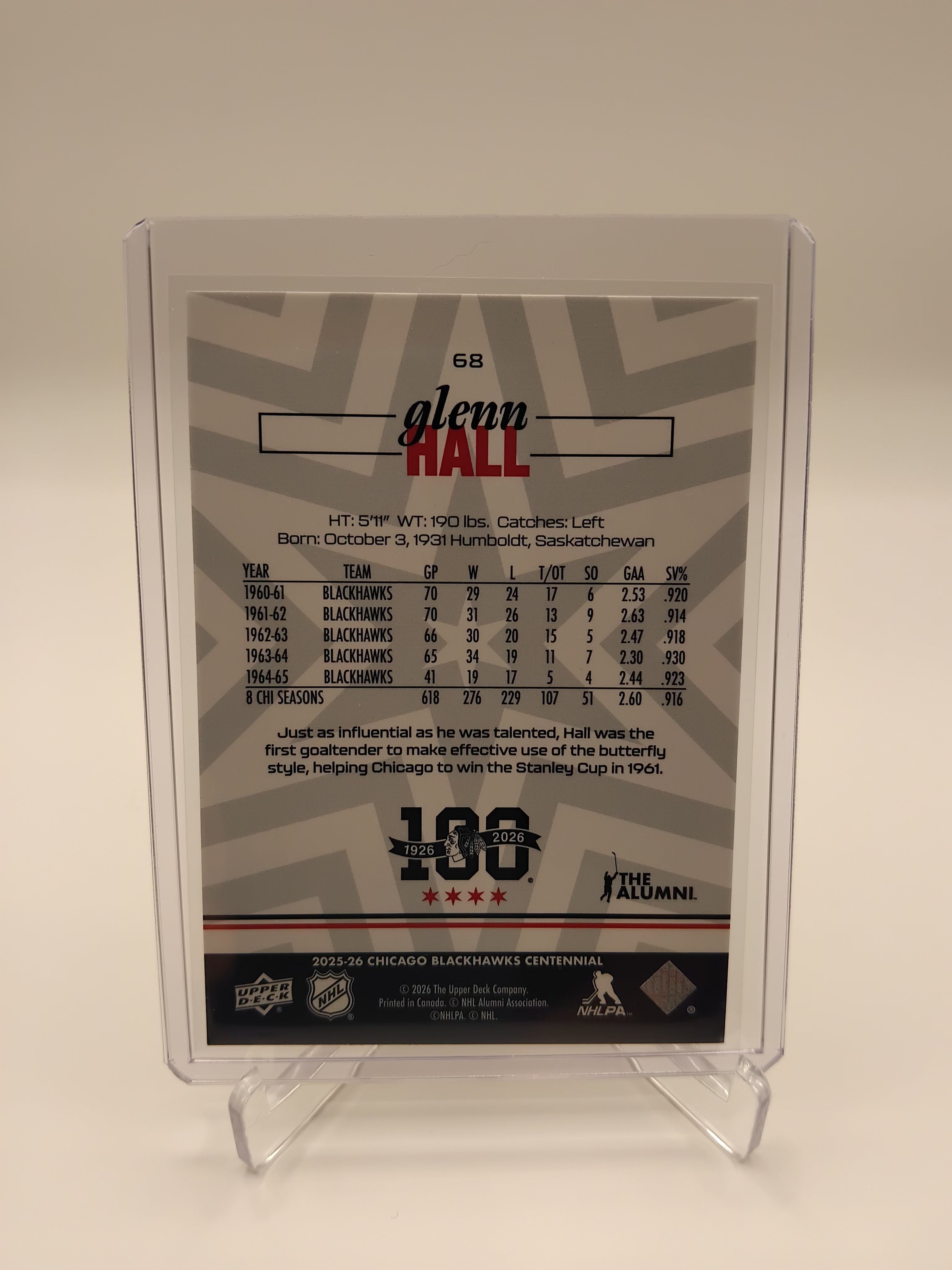 2025-26 Blackhawks Centennial Glenn Hall