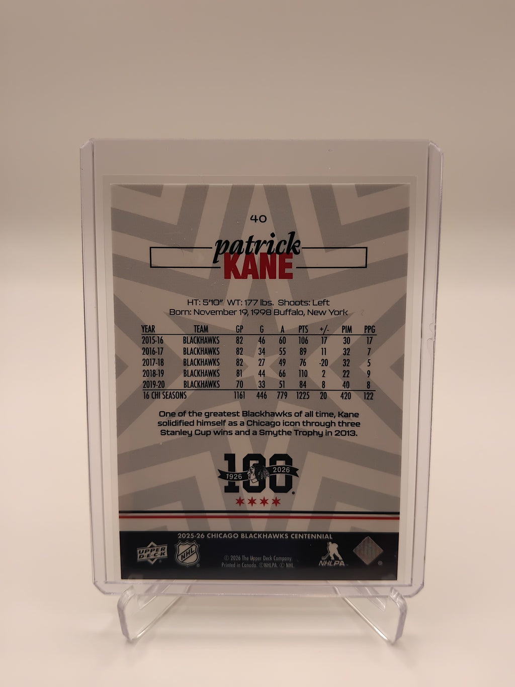 2025-26 Blackhawks Centennial Patrick Kane