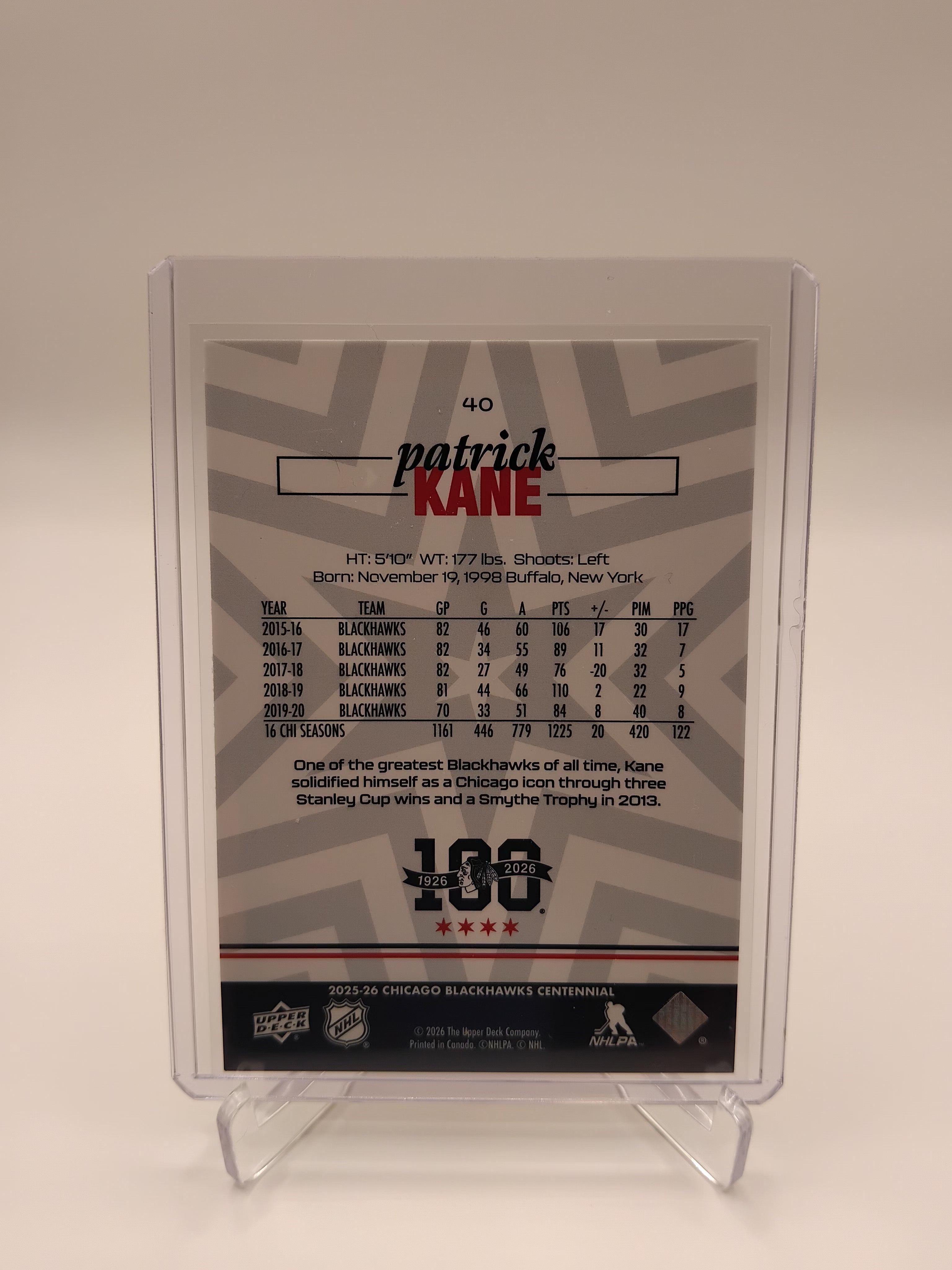 2025-26 Blackhawks Centennial Patrick Kane
