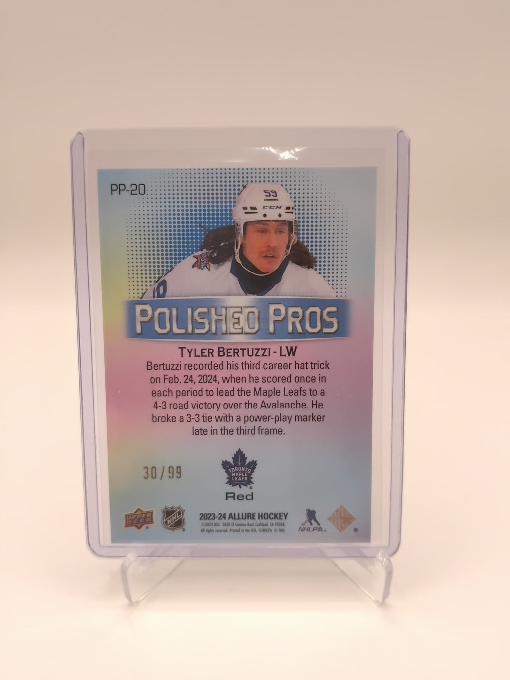 2023-24 Allure Tyler Bertuzzi Polished Pros 30/99