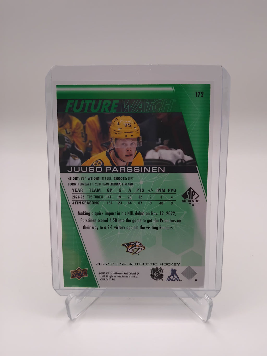 2022-23 SP Authentic Juuso Parssinen 020/199