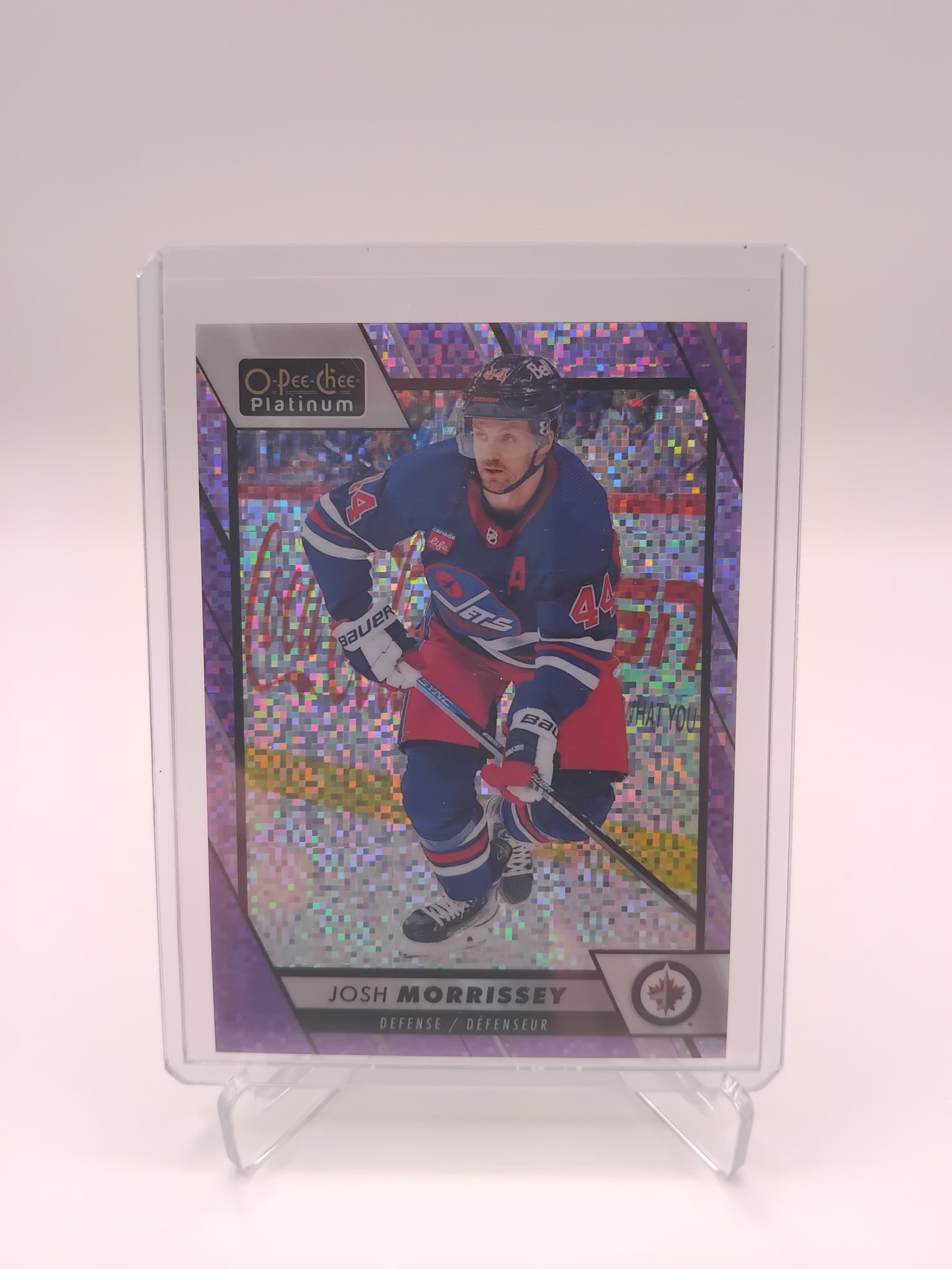 2023-24 OPC Platinum Josh Morrissey Violet Pixels 289/299