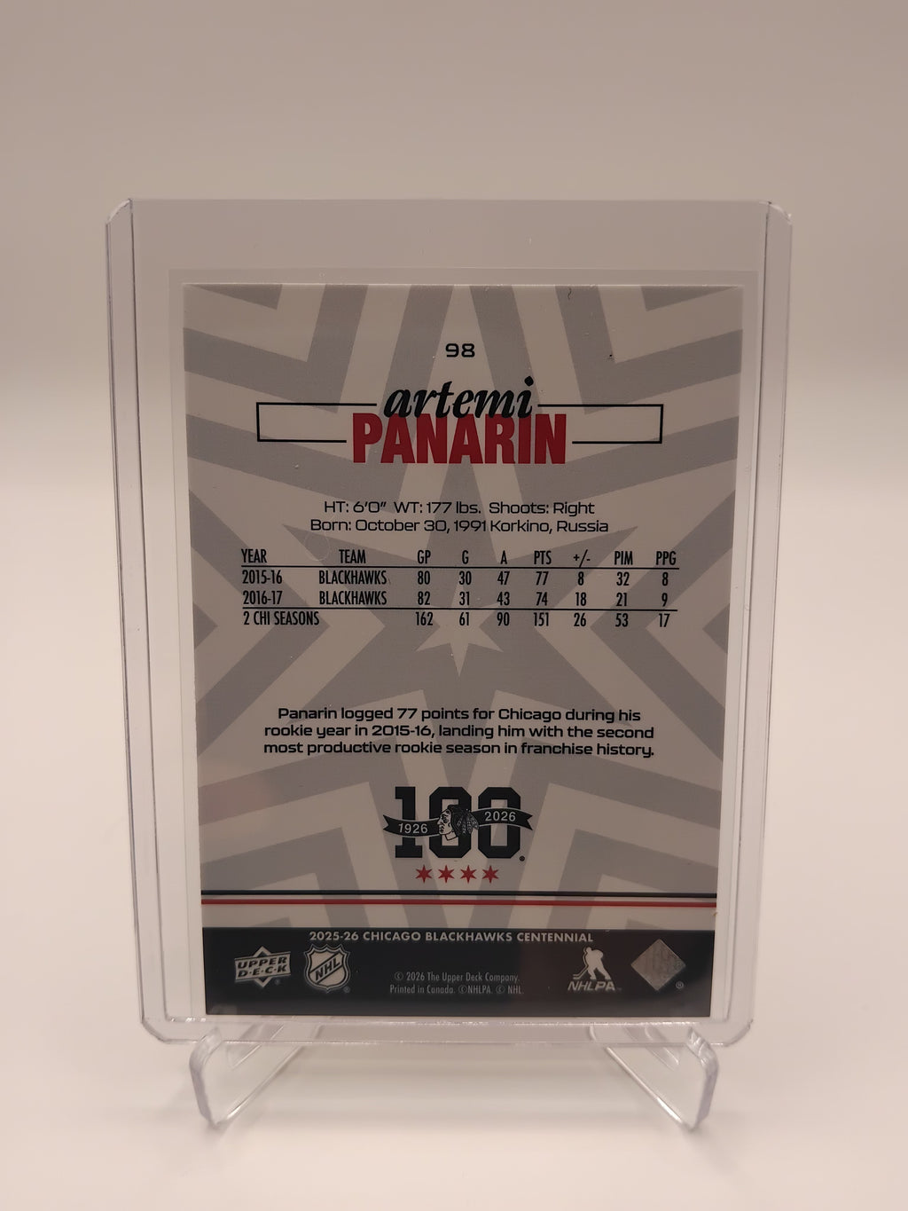 2025-26 Blackhawks Centennial Artemi Panarin