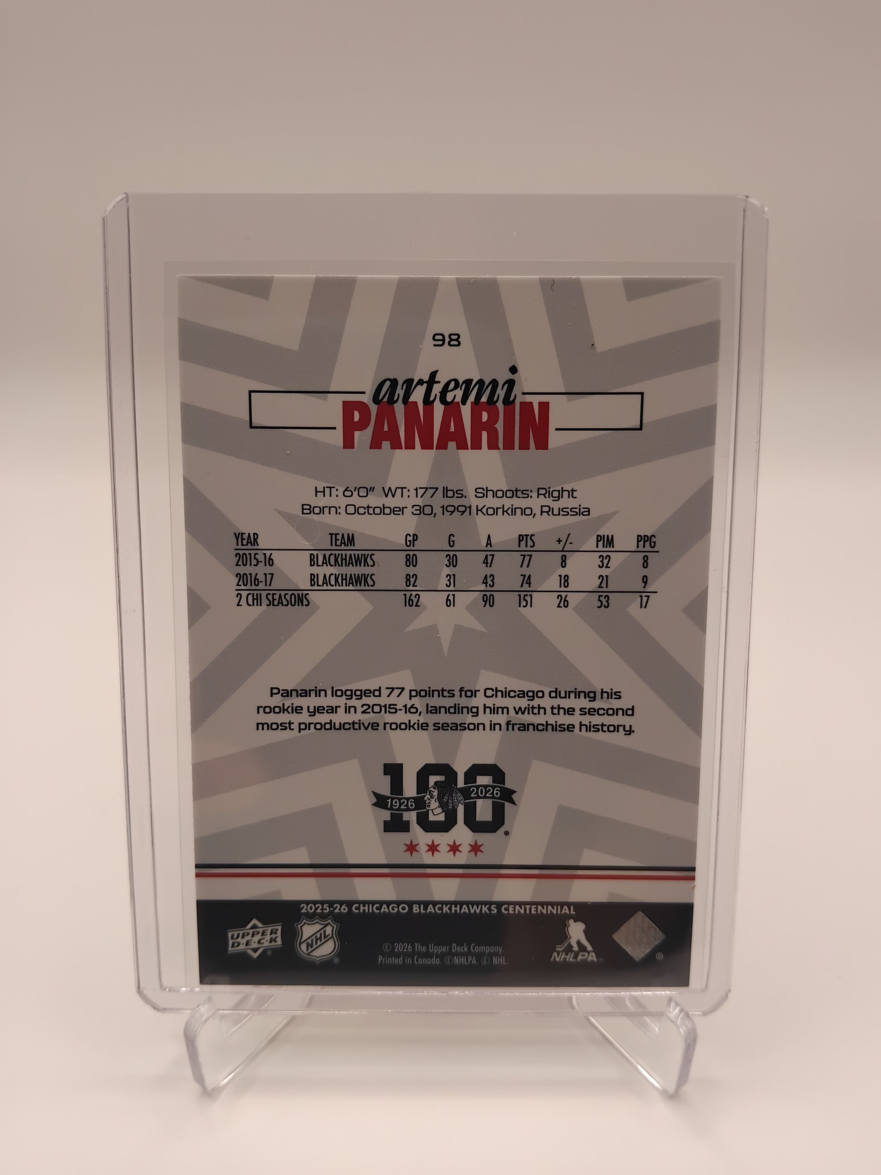 2025-26 Blackhawks Centennial Artemi Panarin