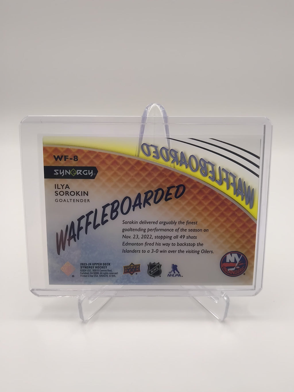 2023-24 Synergy Ilya Sorokin Waffleboarded SP