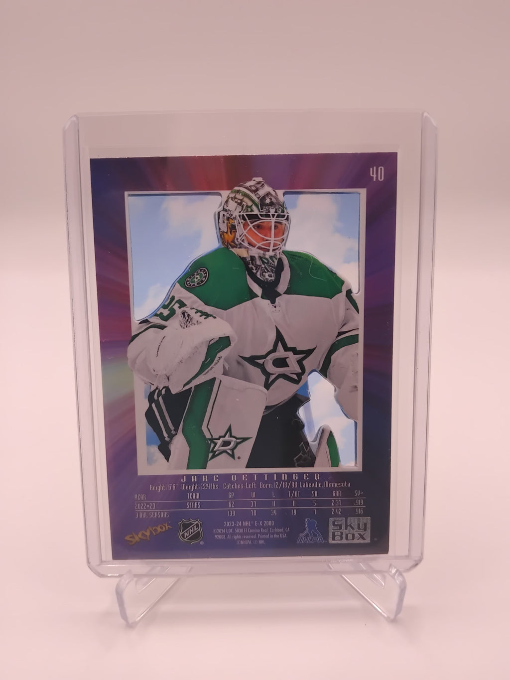 2023-24 Skybox Ex-2000 Jake Oettinger