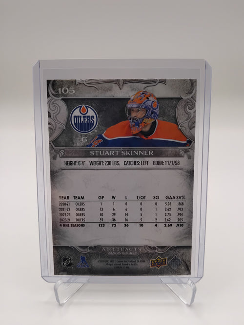 2024-25 Artifacts Stuart Skinner SIlver Foilboard