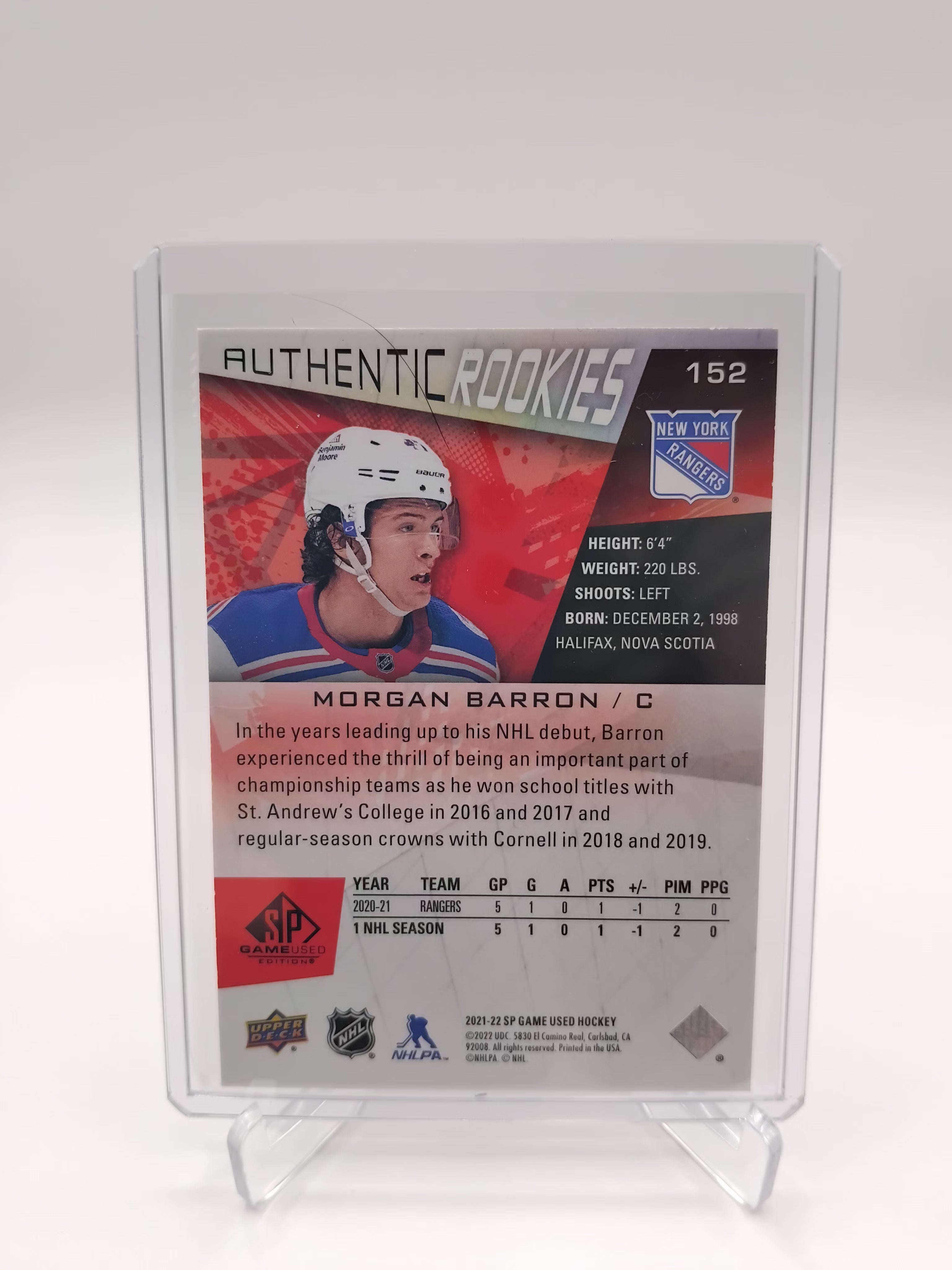 2021-22 SP Game Used Morgan Barron 169/205