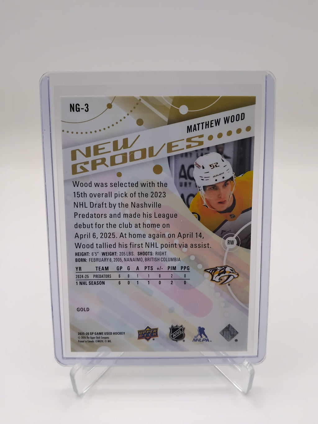 2025-26 SP Game Used Matthew Wood New Grooves 136/149