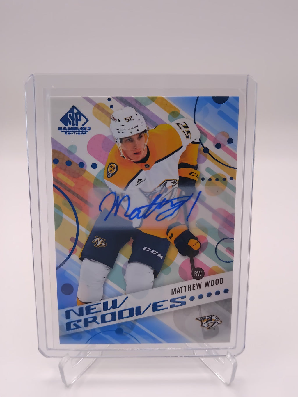 2025-26 SP Game Used Matthew Wood New Grooves Auto