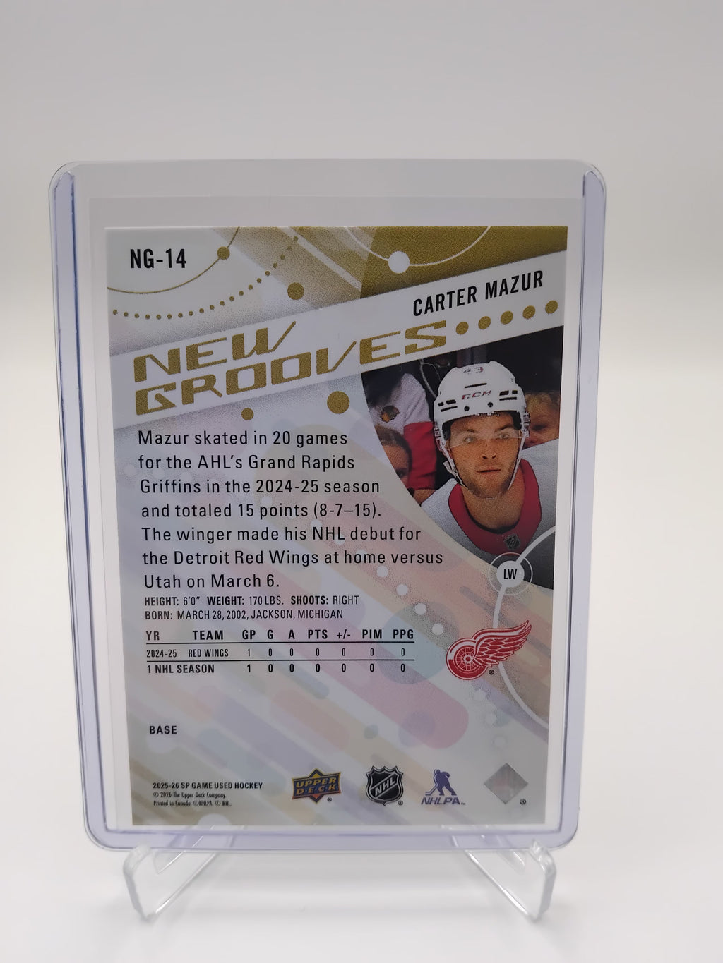 2025-26 SP Game Used Carter Mazur New Grooves