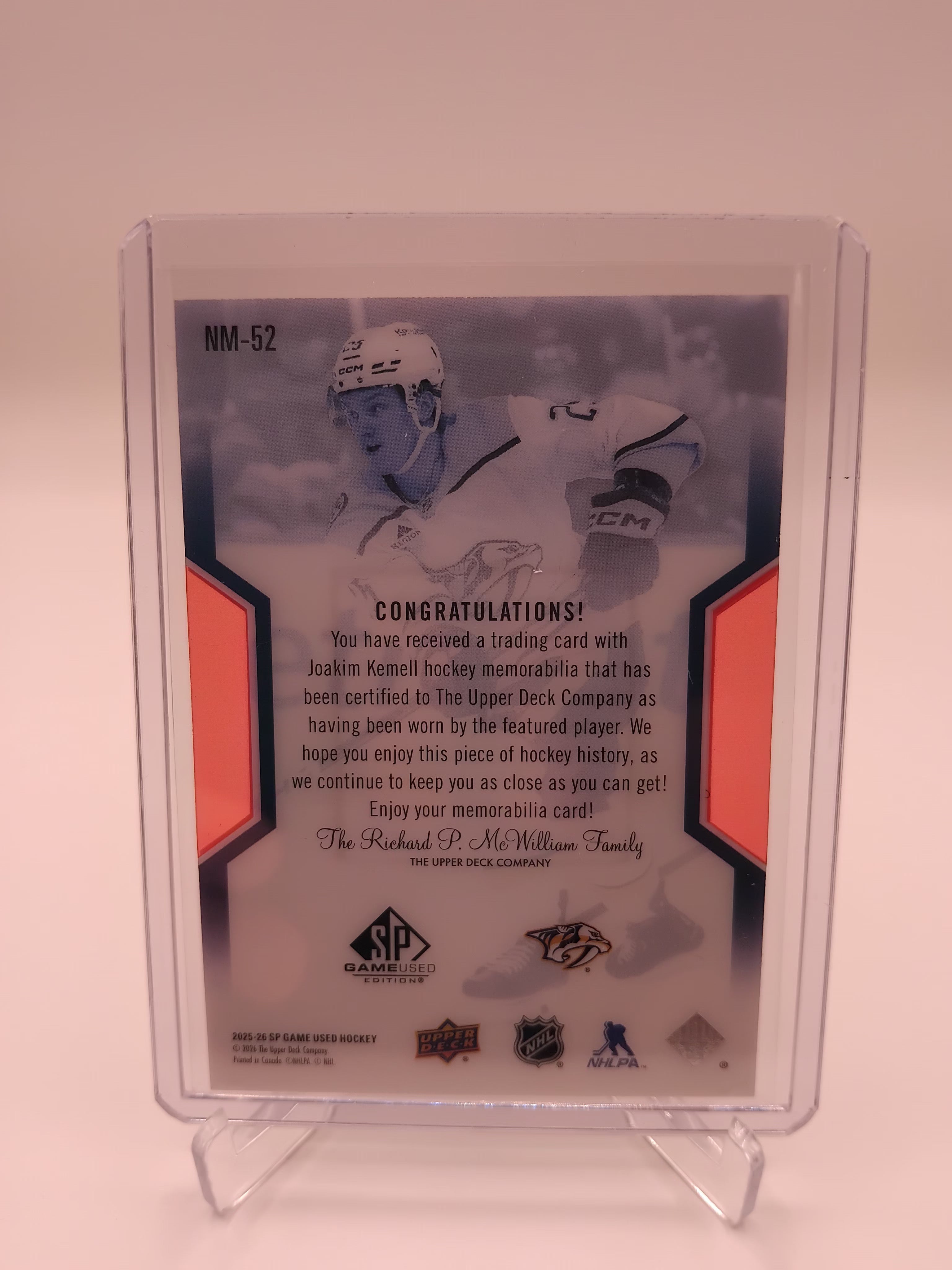 2025-26 Joakim Kemell NHL Masters Jersey 104/199