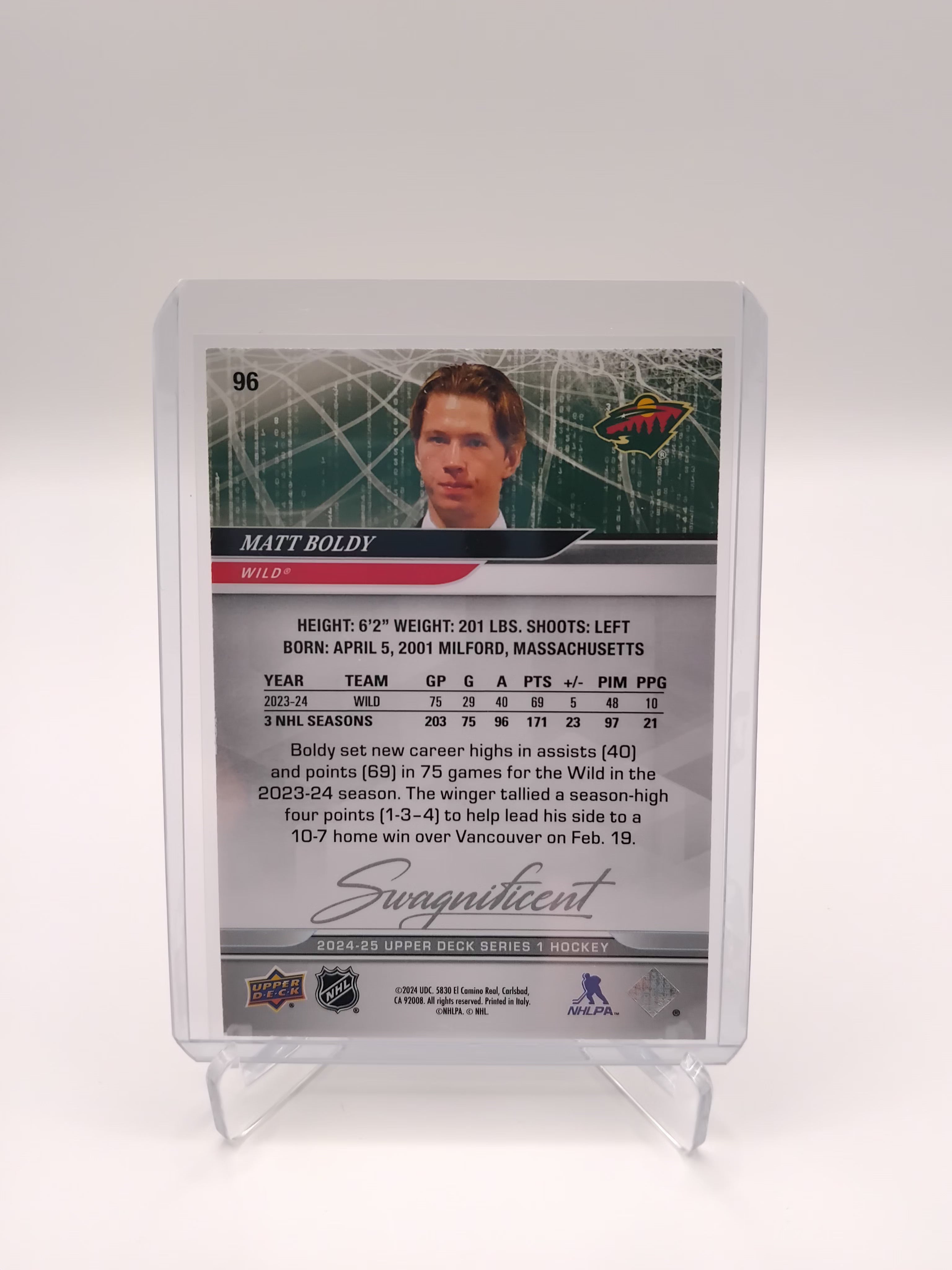 2024-25 Series 1 Matt Boldy Swagnificent SSP