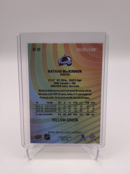 2025-26 Allure Nathan MacKinnon Yellow-Green Color Flow