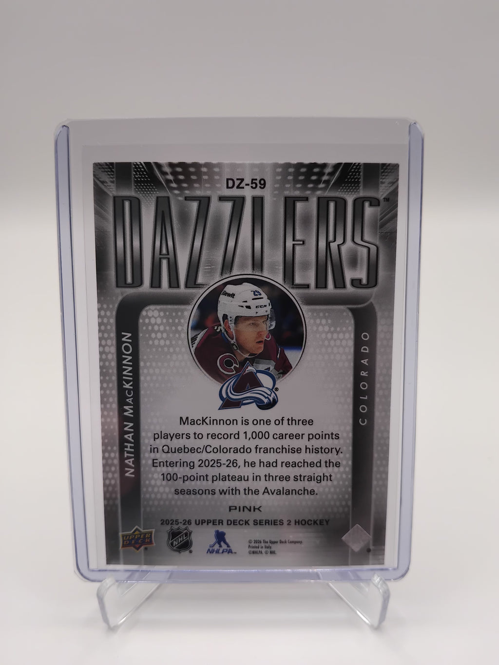 2025-26 Series 2 Nathan MacKinnon Dazzlers Pink Case Hit