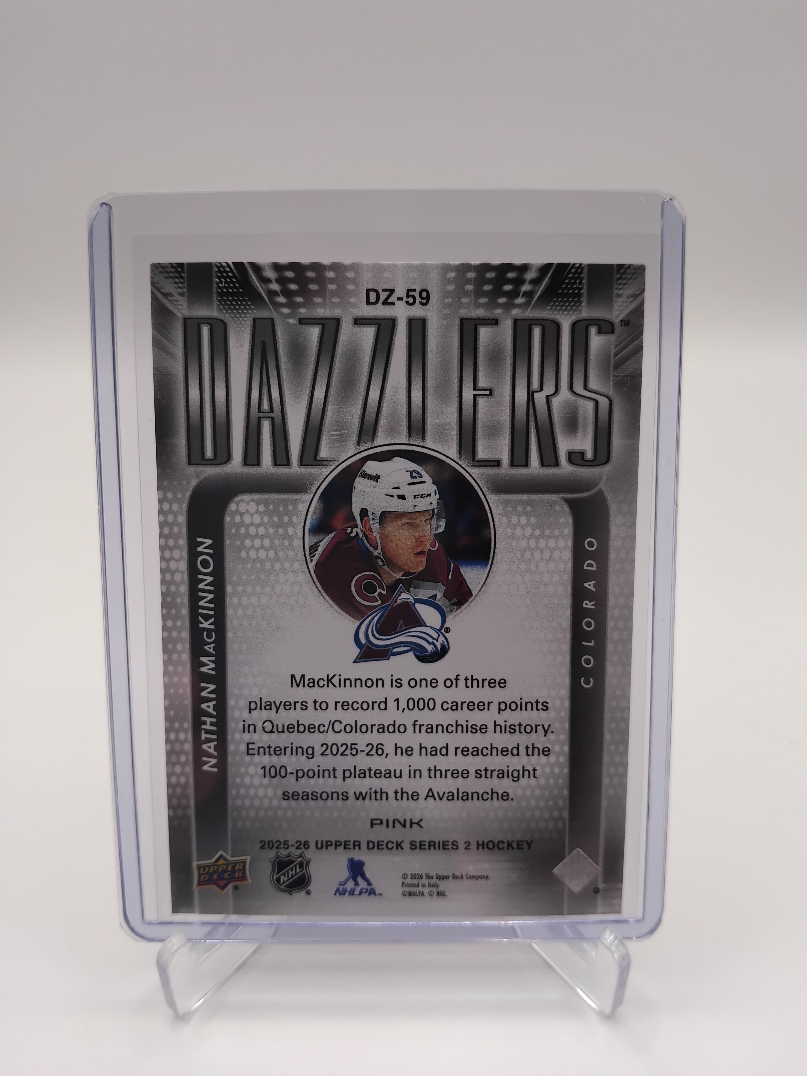 2025-26 Series 2 Nathan MacKinnon Dazzlers Pink Case Hit