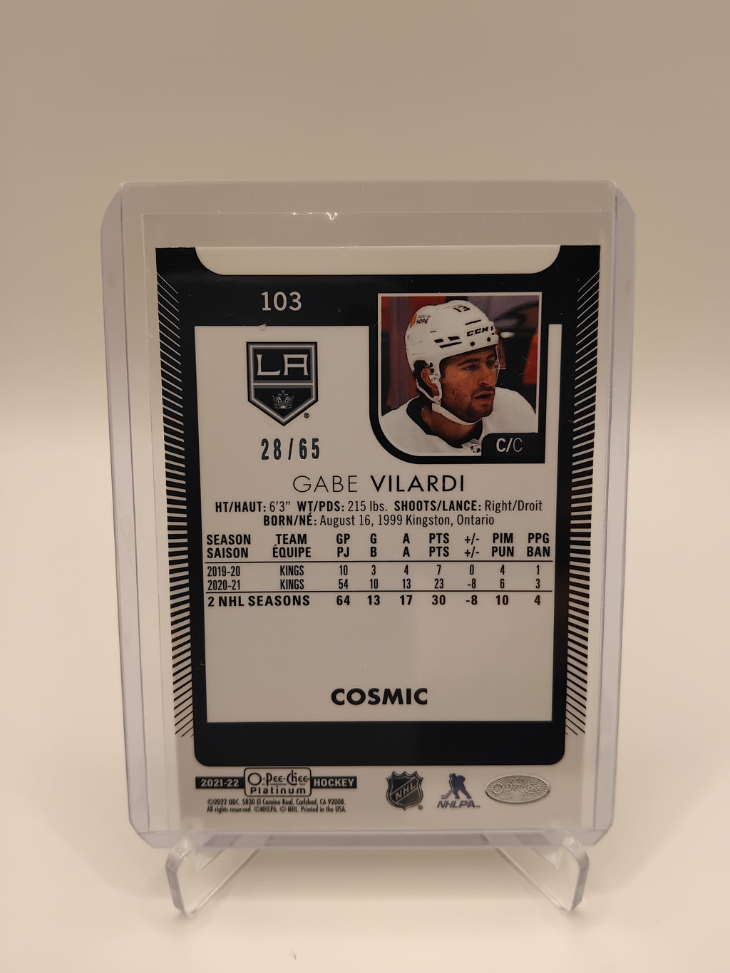 2021-22 OPC Platinum Gabe Vilardi Cosmic 28/65