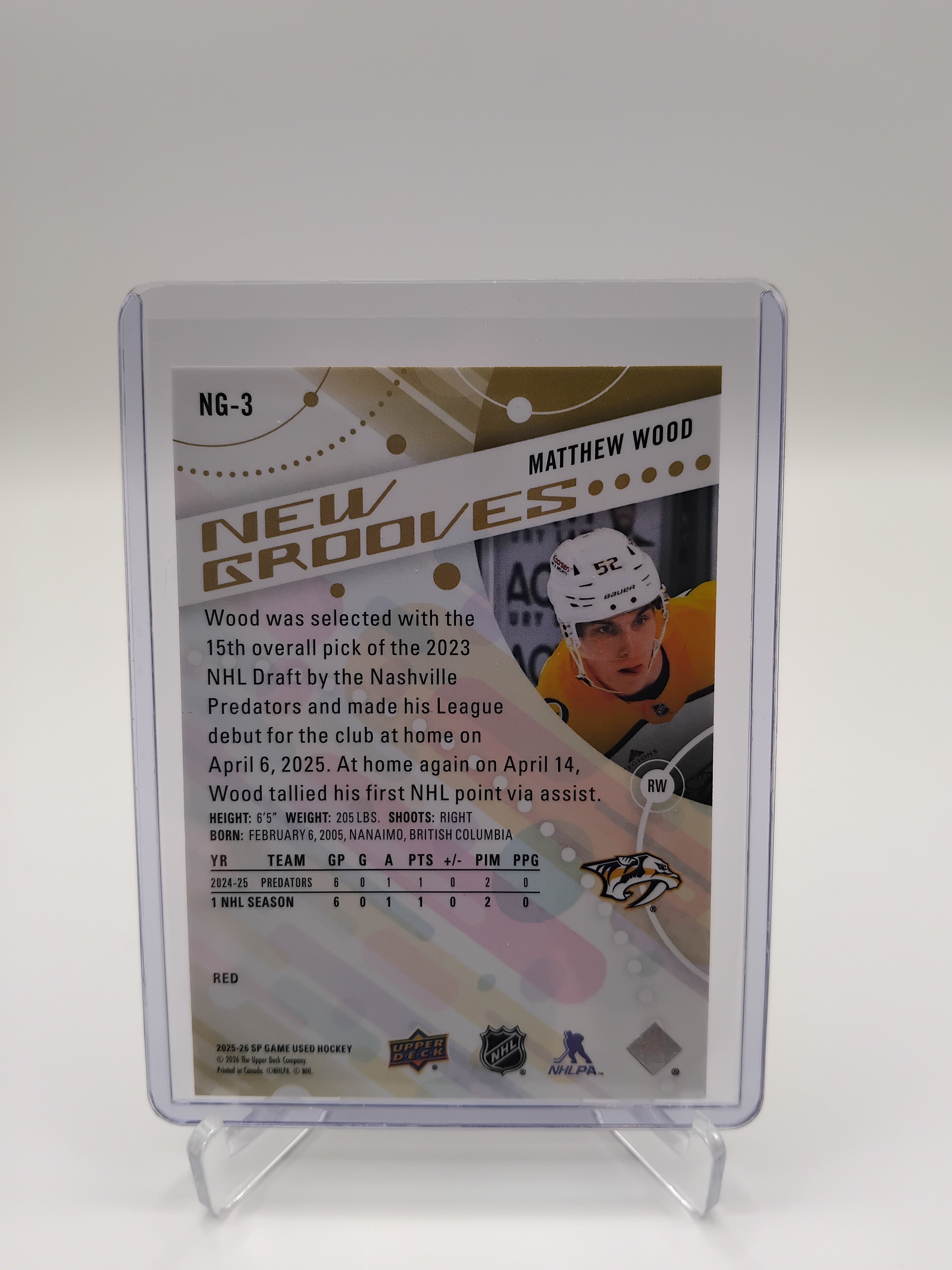 2025-26 SP Game Used Matthew Wood 106/299