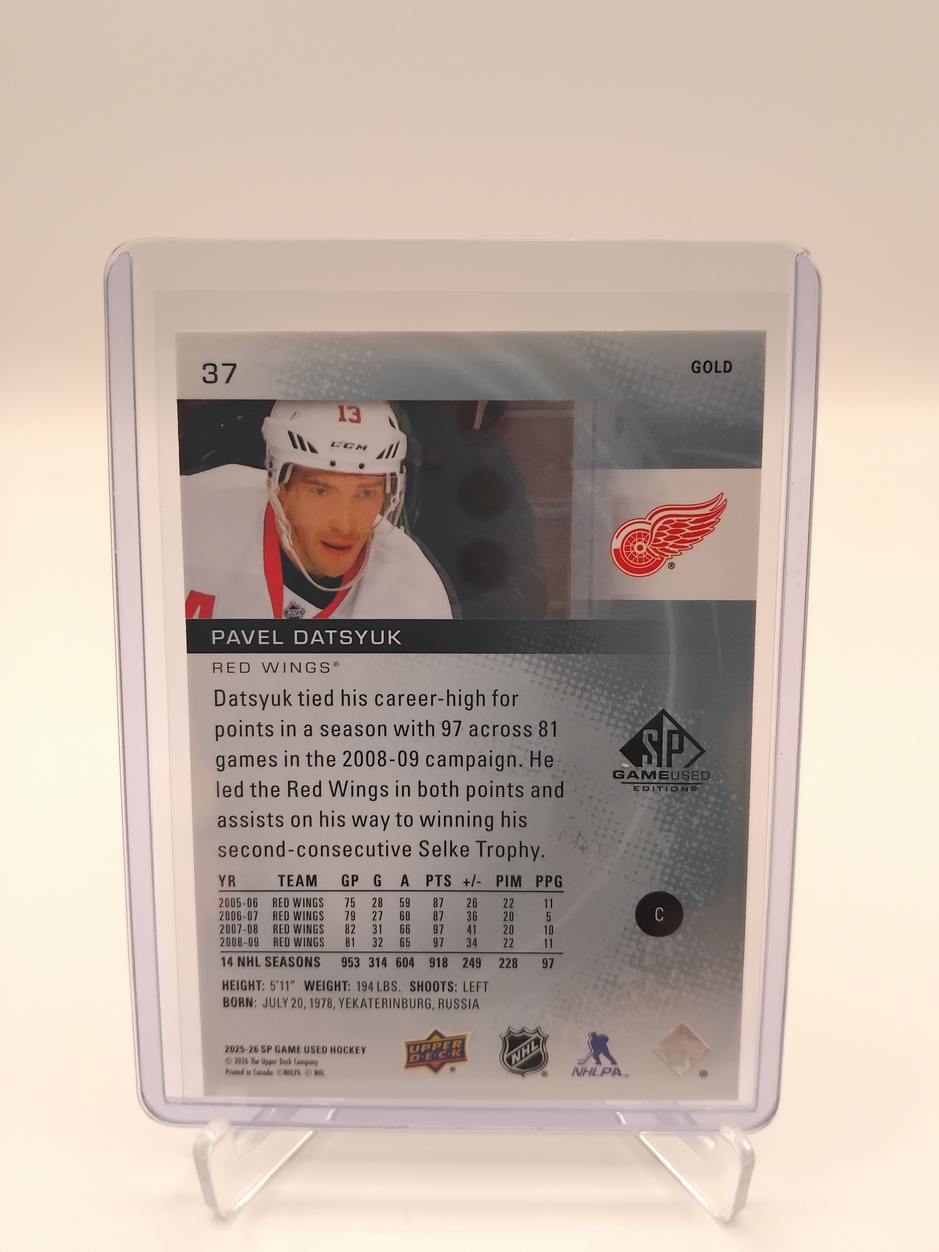 2025-26 SP Game Used Pavel Datsyuk Gold 084/149