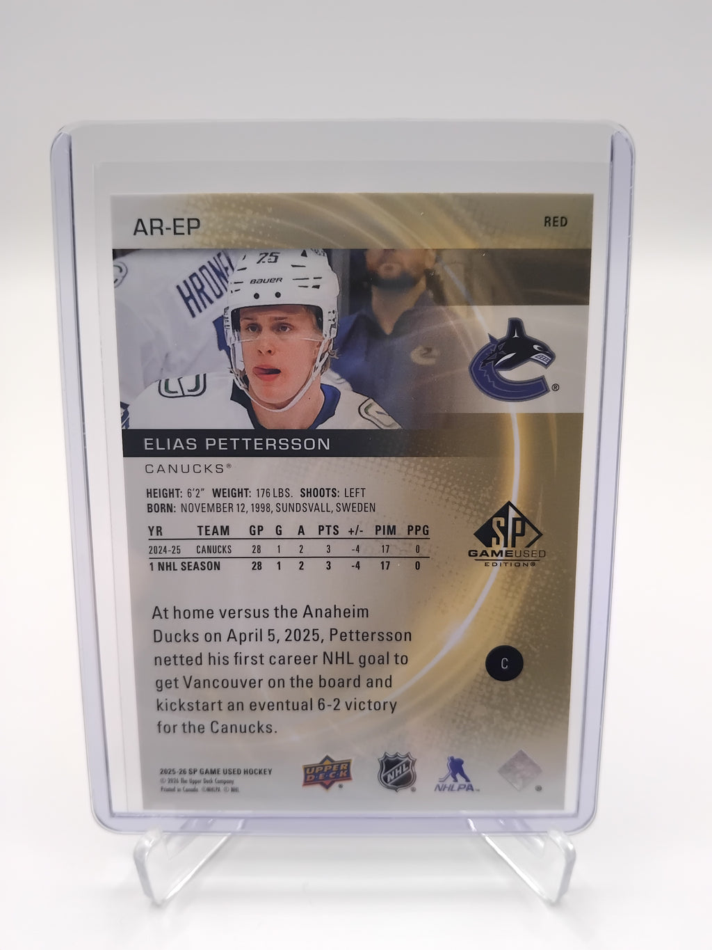 2025-26 SP Game Used Elias Pettersson 219/399