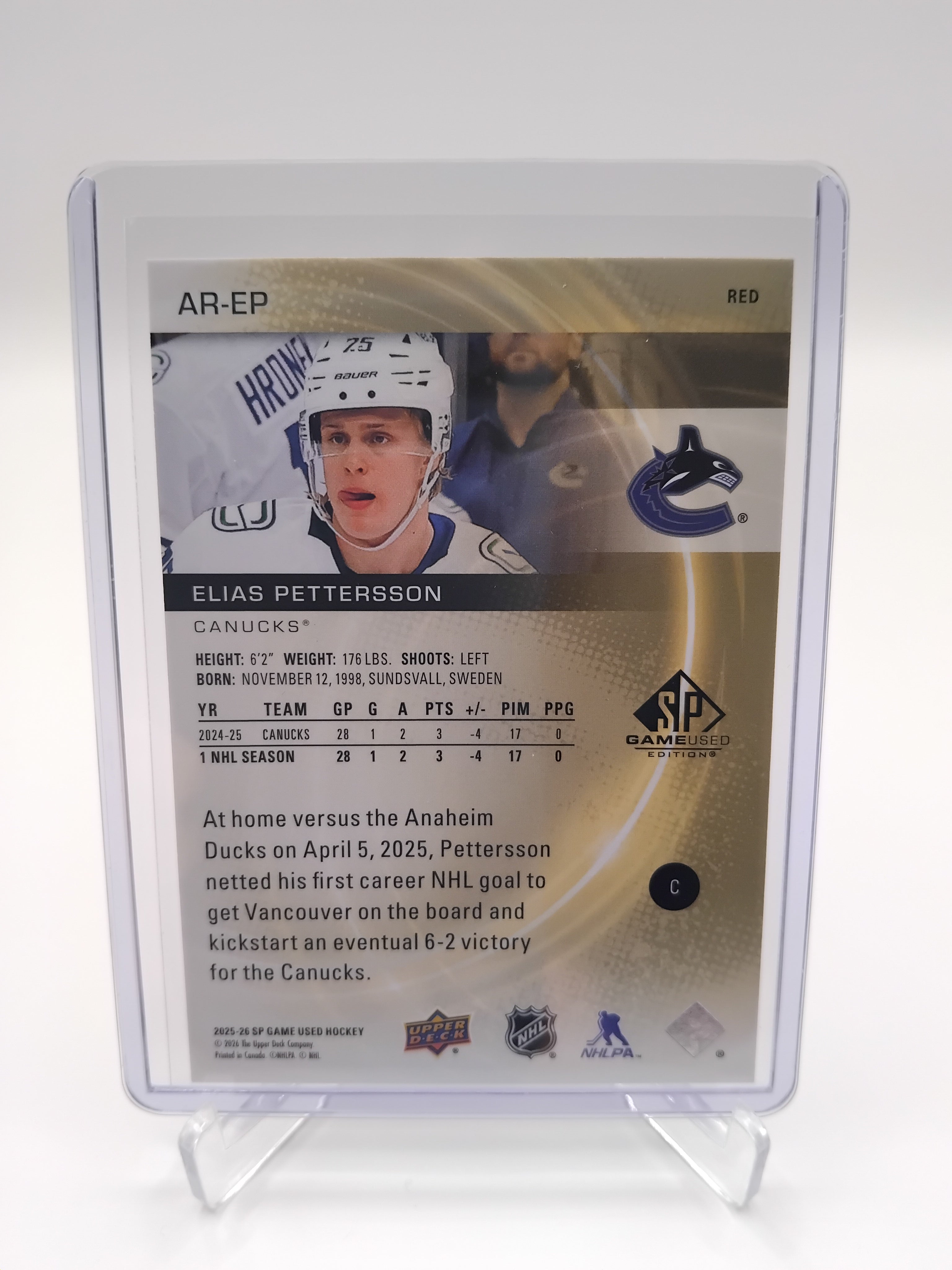 2025-26 SP Game Used Elias Pettersson 219/399