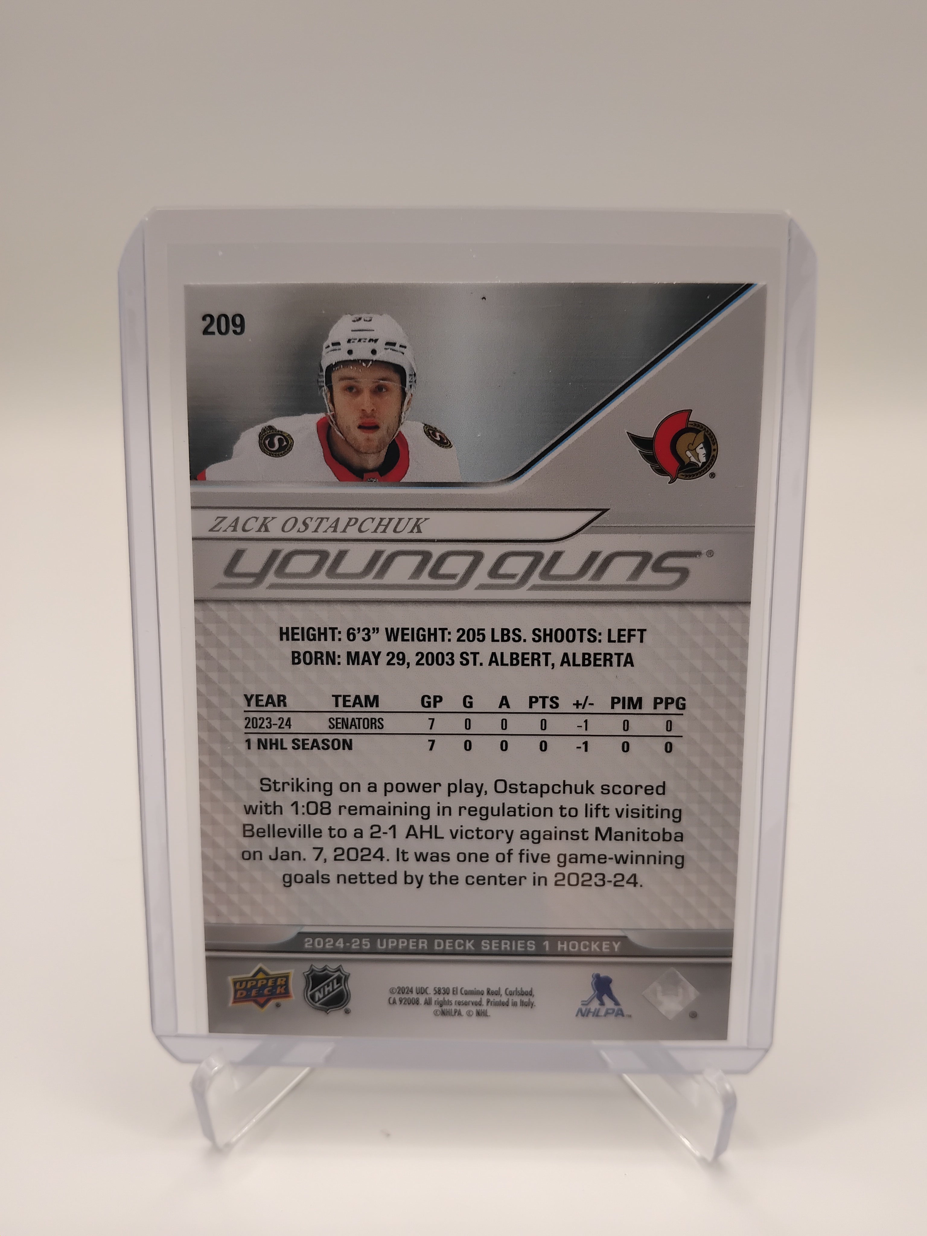 2024-25 Series 1 Zack Ostapchuk Young Guns