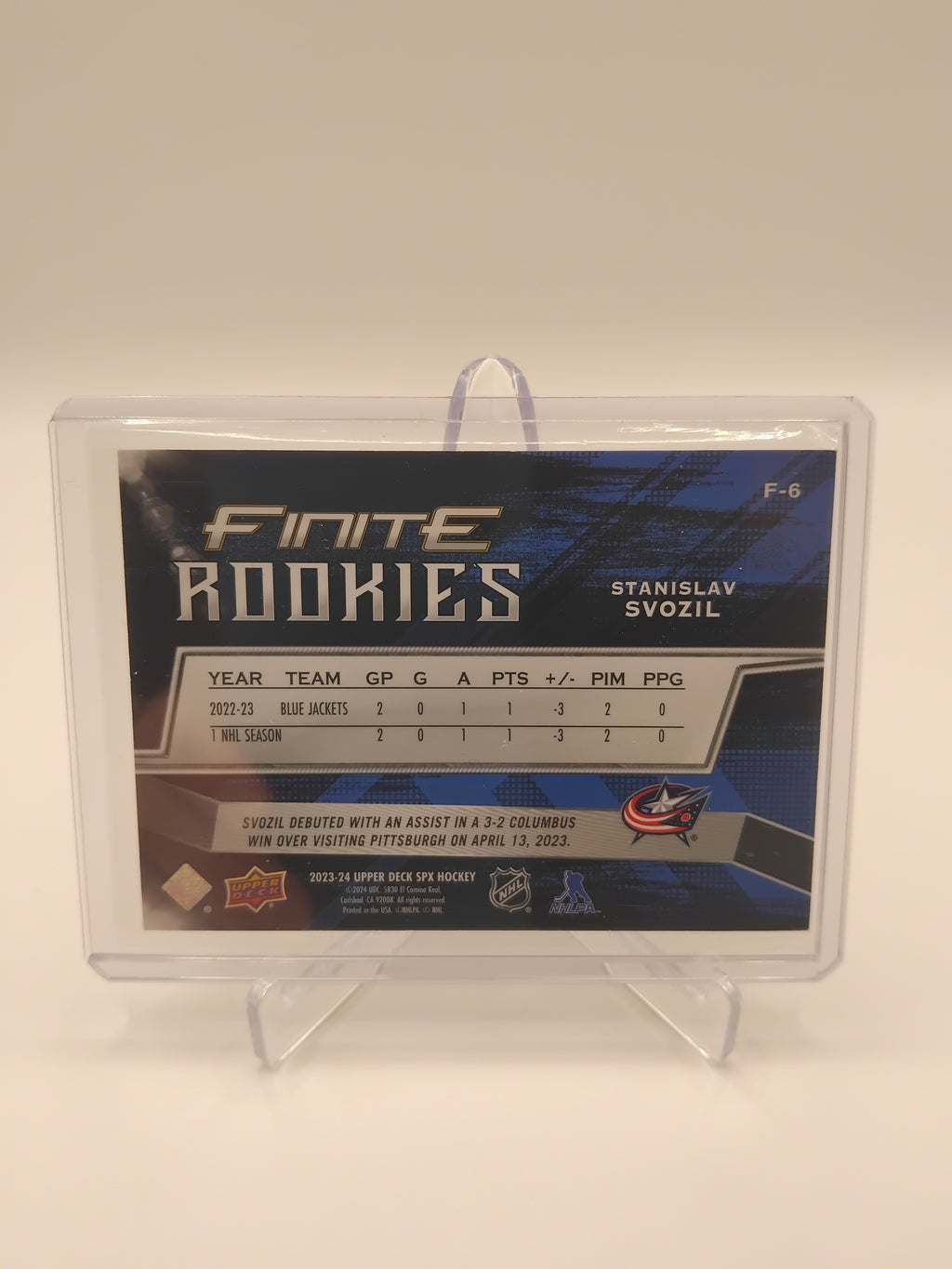 2023-24 SPX Stanislav Svozil Gold Finite Rookie 257/399