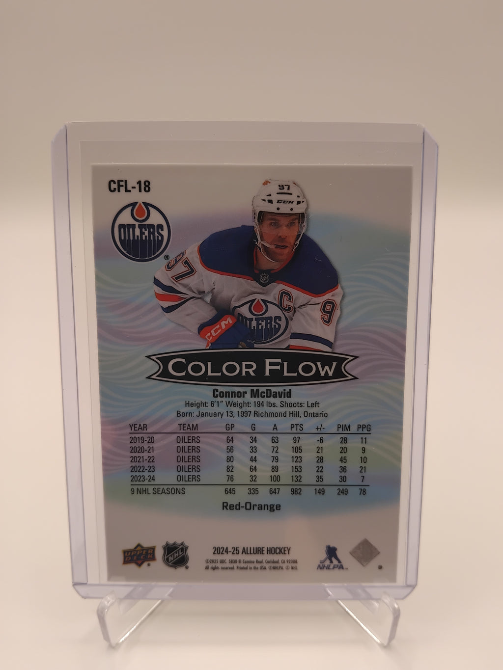 2024-25 Allure Connor McDavid Red-Orange Color Flow