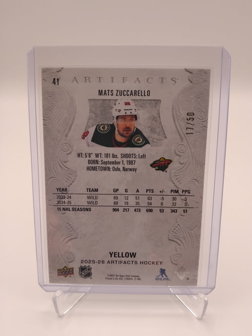 2025-26 Artifacts Mats Zuccarello Gold 17/50